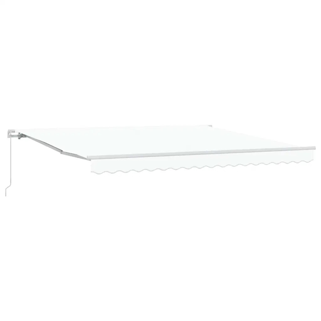 vidaXL Awning Manual White 400 x 350 x 165 cm Polyester and Metal, Garden and Te