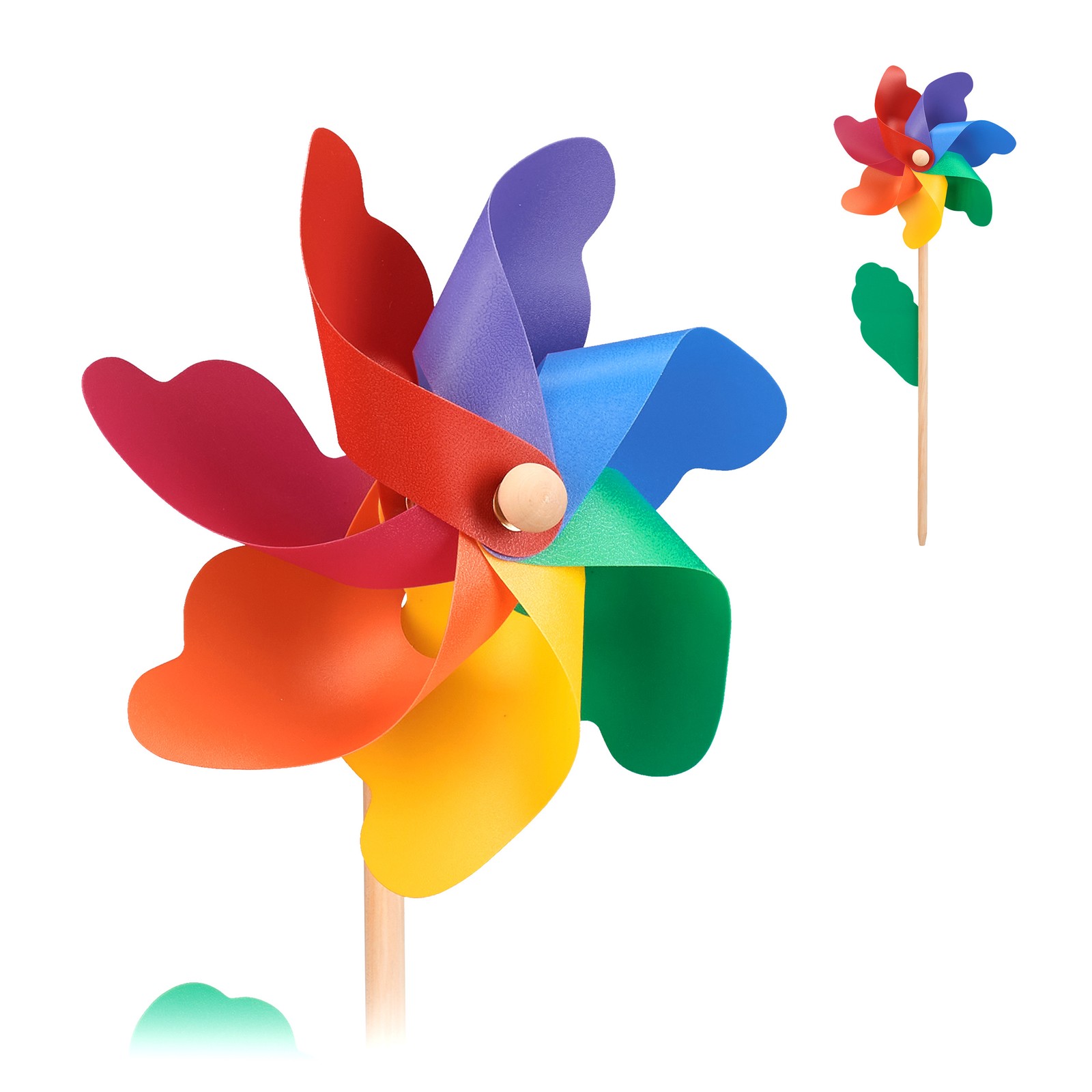 4x Windmill Garden Pinwheels Decorative Wind Toys Colourful Lightweight Fun