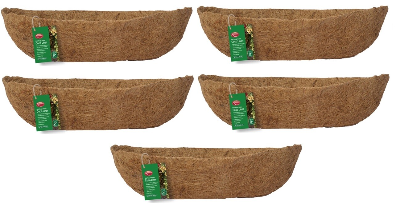 5 61cm Wall Trough Coco Liners Moulded Plant Basket Coco Liner For 24 Inch Pot