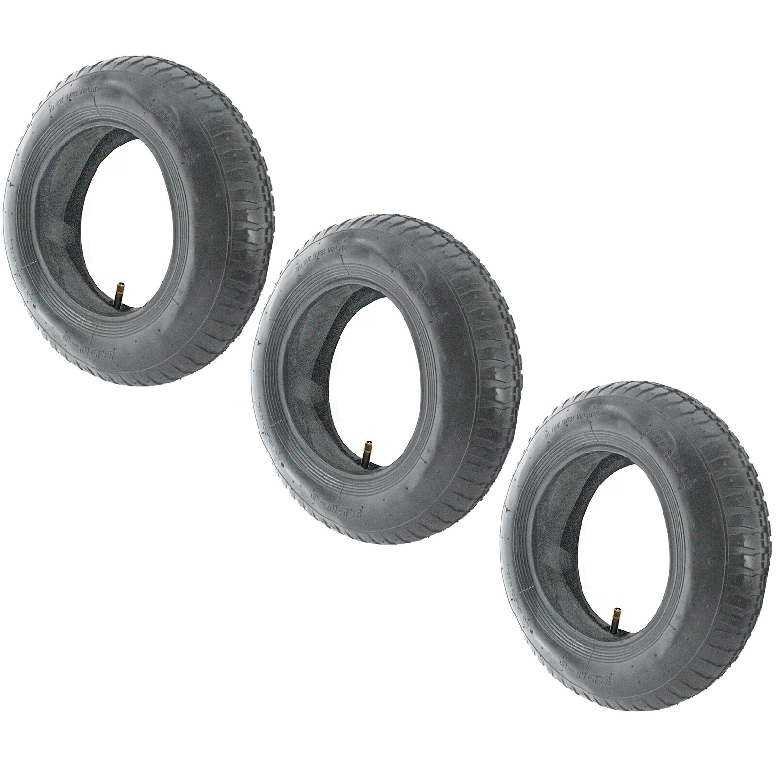 3 x Wheelbarrow Wheel Inner Tube and Barrow Tyre 3.50 - 8 Rubber Innertube 35PSi