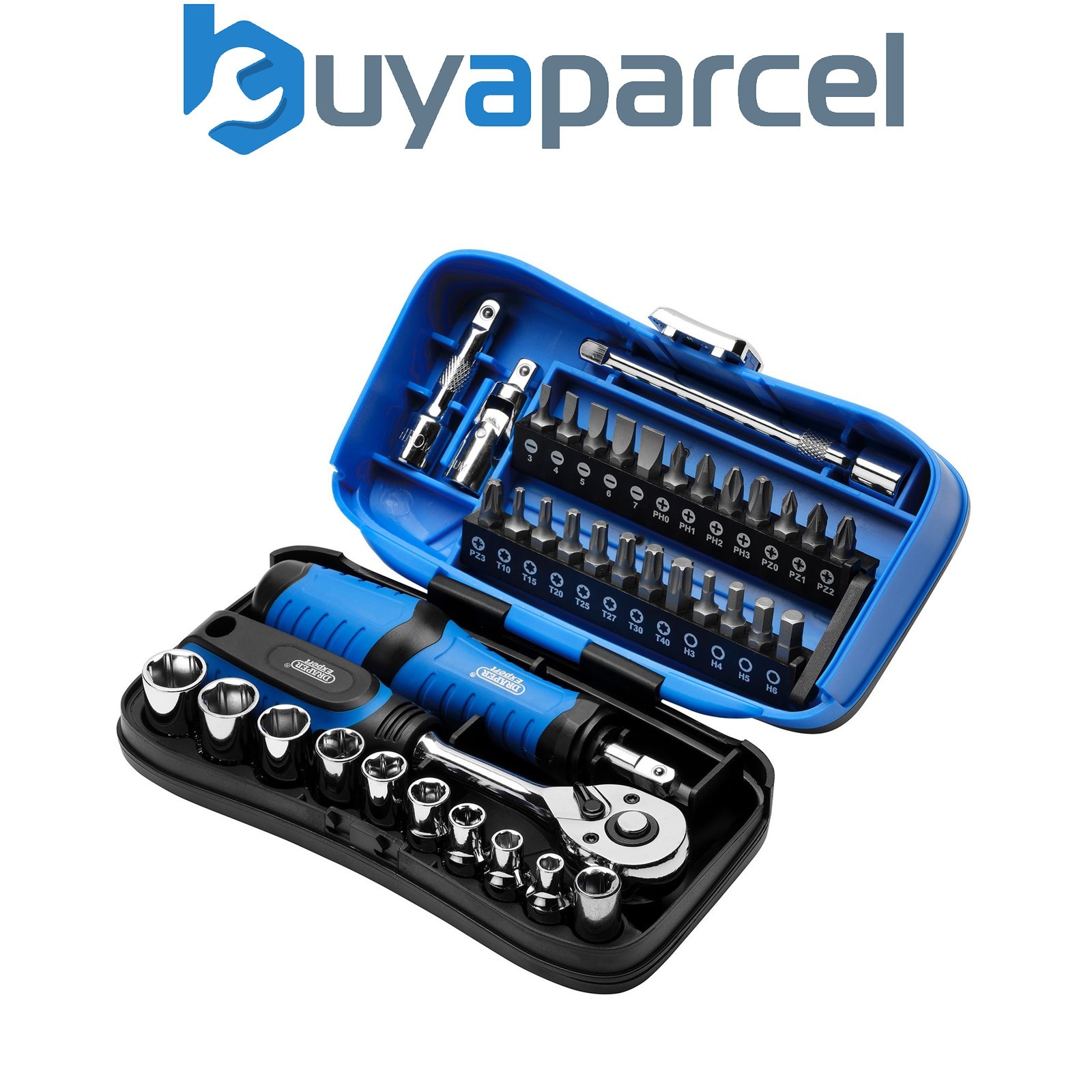 Draper 04713 Draper Expert Socket and Bit Set, 1/4" Sq. Dr. (39 Piece)