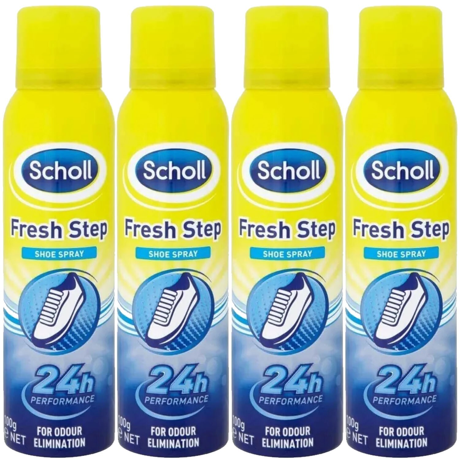 Scholl Fresh Step Shoe Spray 24h Odour Protection & Freshness 150ml (Pack 4)