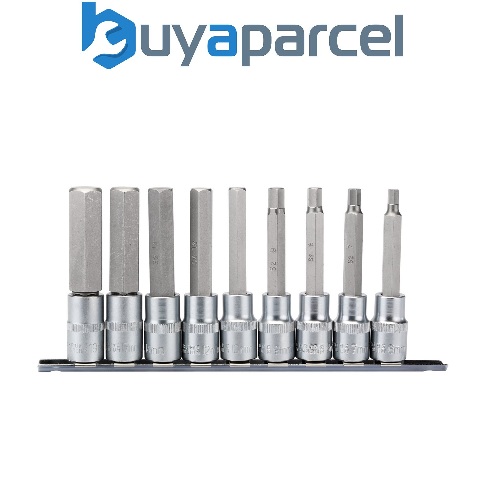 Draper 16308 Draper Expert Long Metric Hex. Socket Bit Set, 1/2" Sq. Dr., 100mm