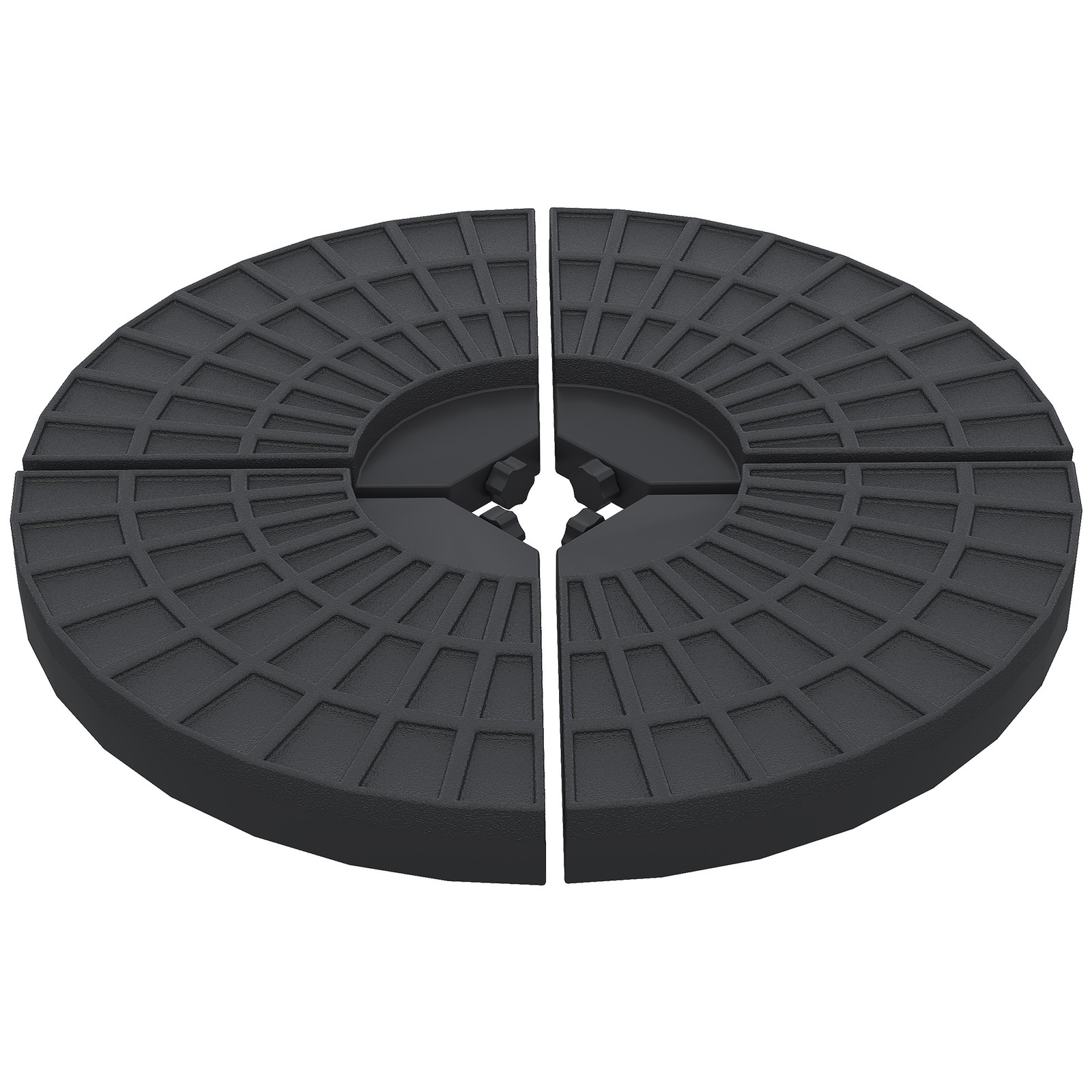 Outsunny 4PC Umbrella Base Sun Parasol Stand Holder Weight Sand Water Filled