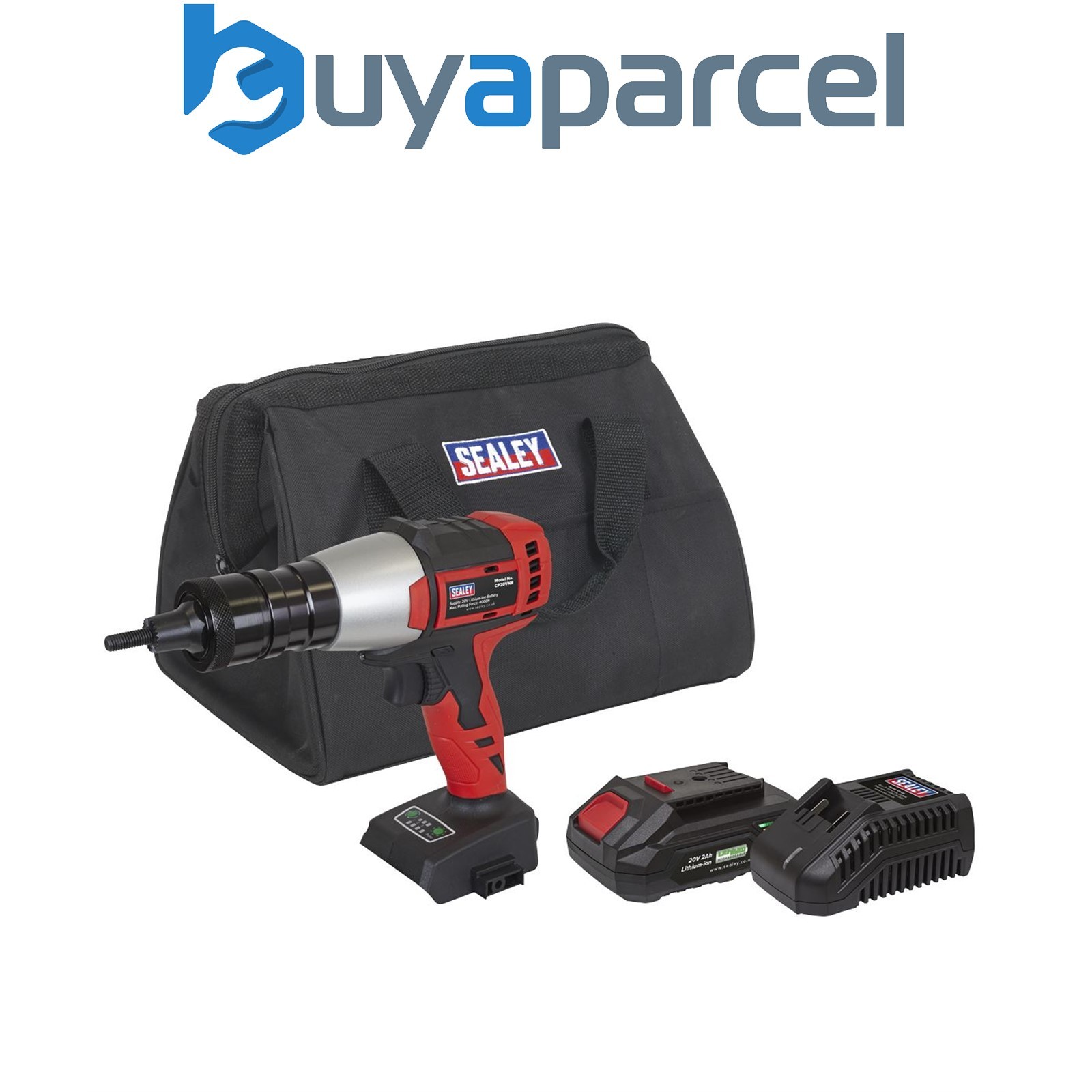 Sealey CP20VNRKIT1 SV20 Series Brushless Cordless Nut Riveter 20V 2Ah