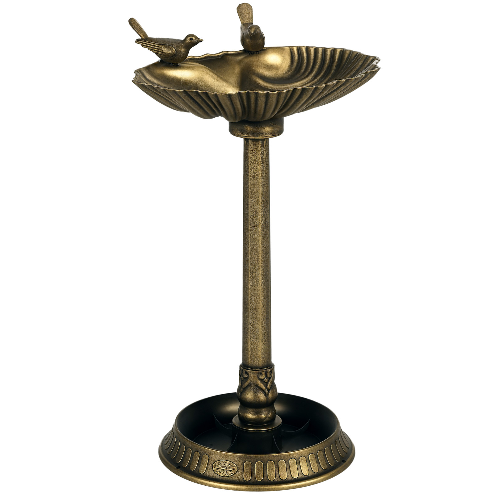 Outsunny 81cm Tall Bird Bath with 2 Decorative Birds for Garden, Bronze Tone