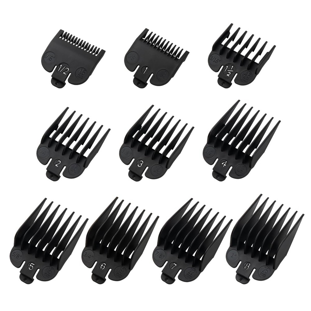 5X(10PCS Clipper Guards Set for Most Clippers and FX870 Clipper Guides7793