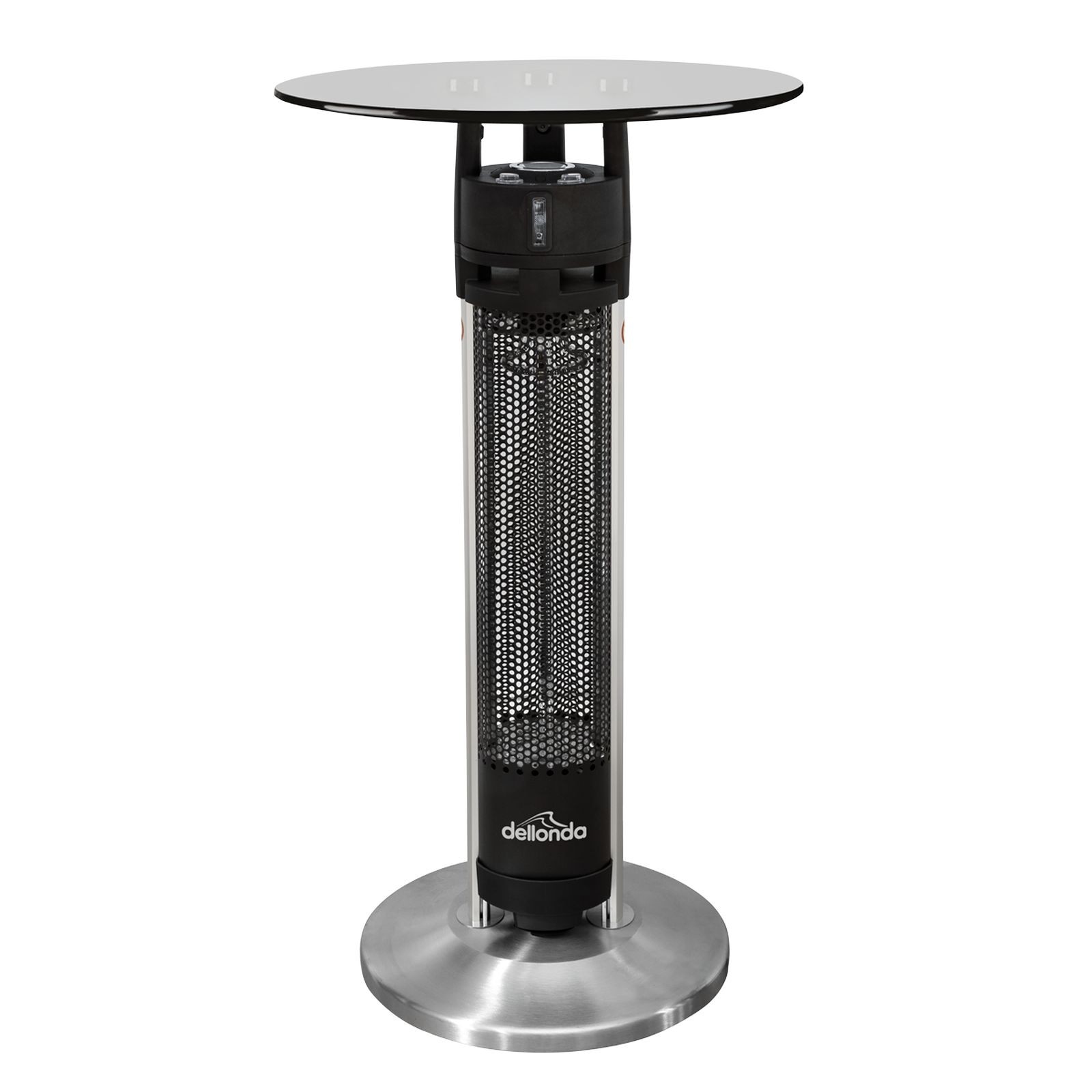 Dellonda Garden Bistro Table with 1600W Heater 95cm Black/Stainless Steel - DG63