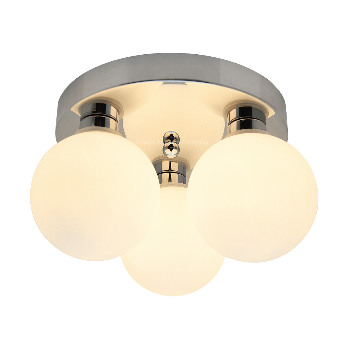 Modern Chrome 3 Way Ceiling Light Round Frosted Globe Lamp Shade H3006