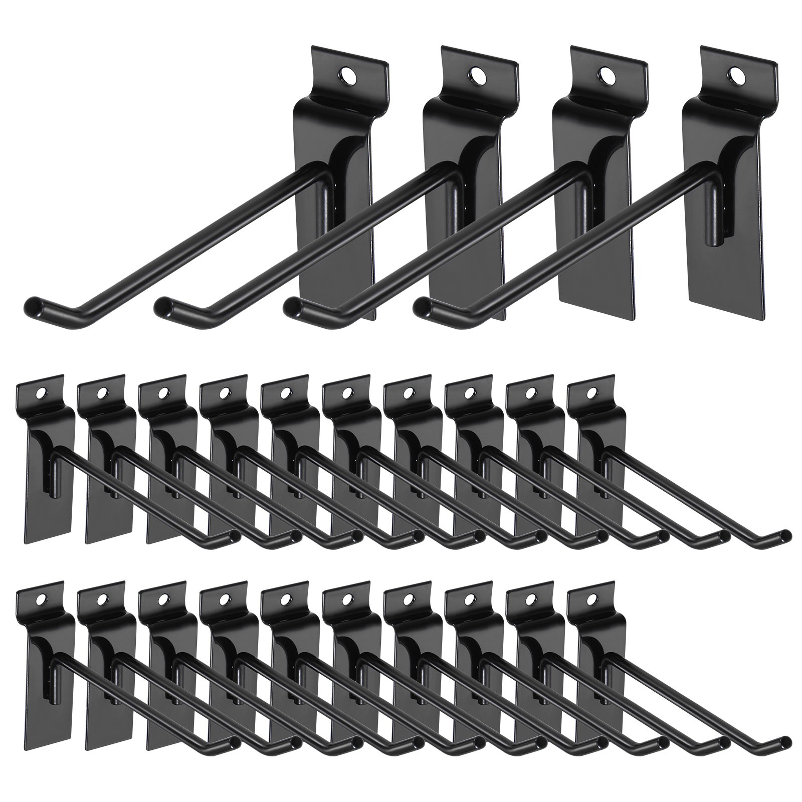 60pcs Slat Wall Hooks 6" Length Pegboard Panel Hanging Hook, Black