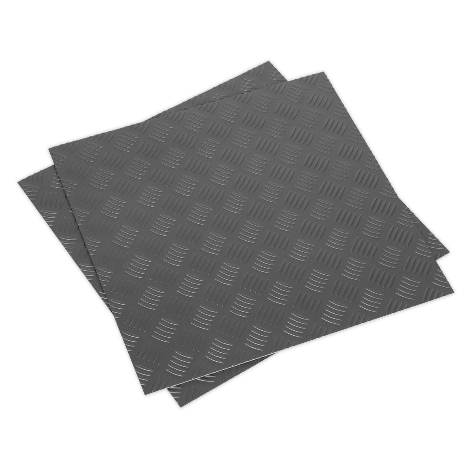 1x Pack Of 16 Sealey Silver Treadplate Vinyl Floor Tile Peel & Stick Backing