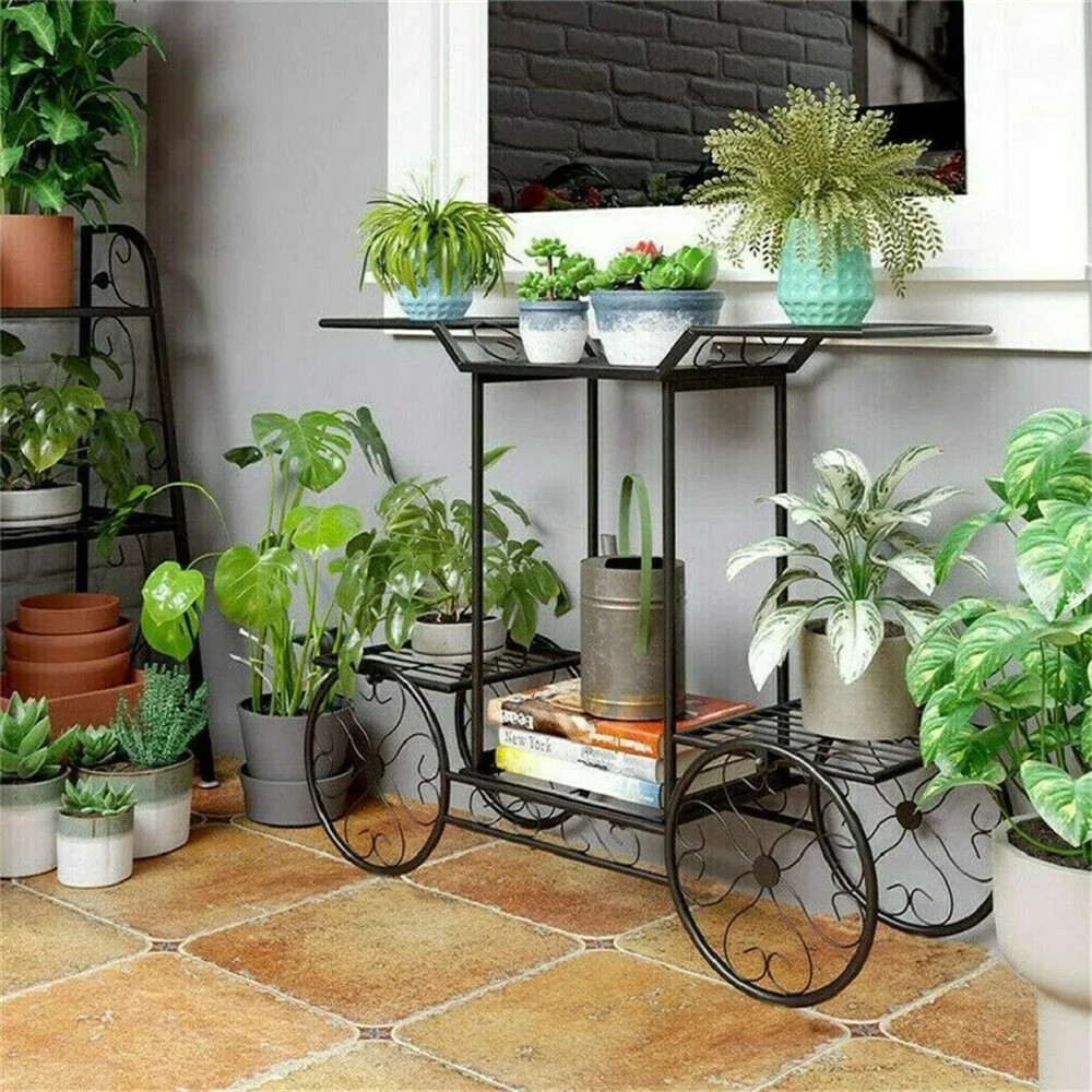 6 Tier Metal Plant Stand Indoor Outdoor Clearance Flower Pot Holder Corner Tidy