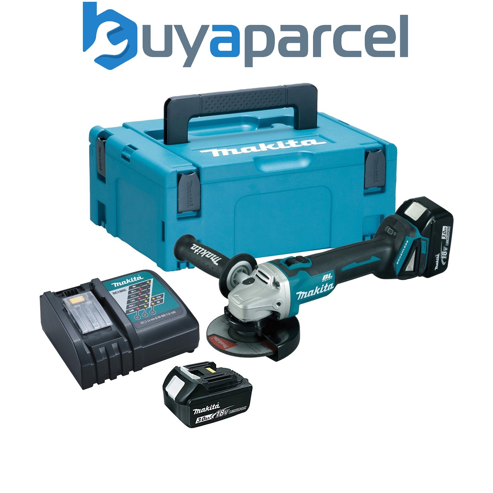 Makita DGA506RFJ 18v Cordless Brushless 125mm Angle Grinder Lithium - 2 x 3.0ah