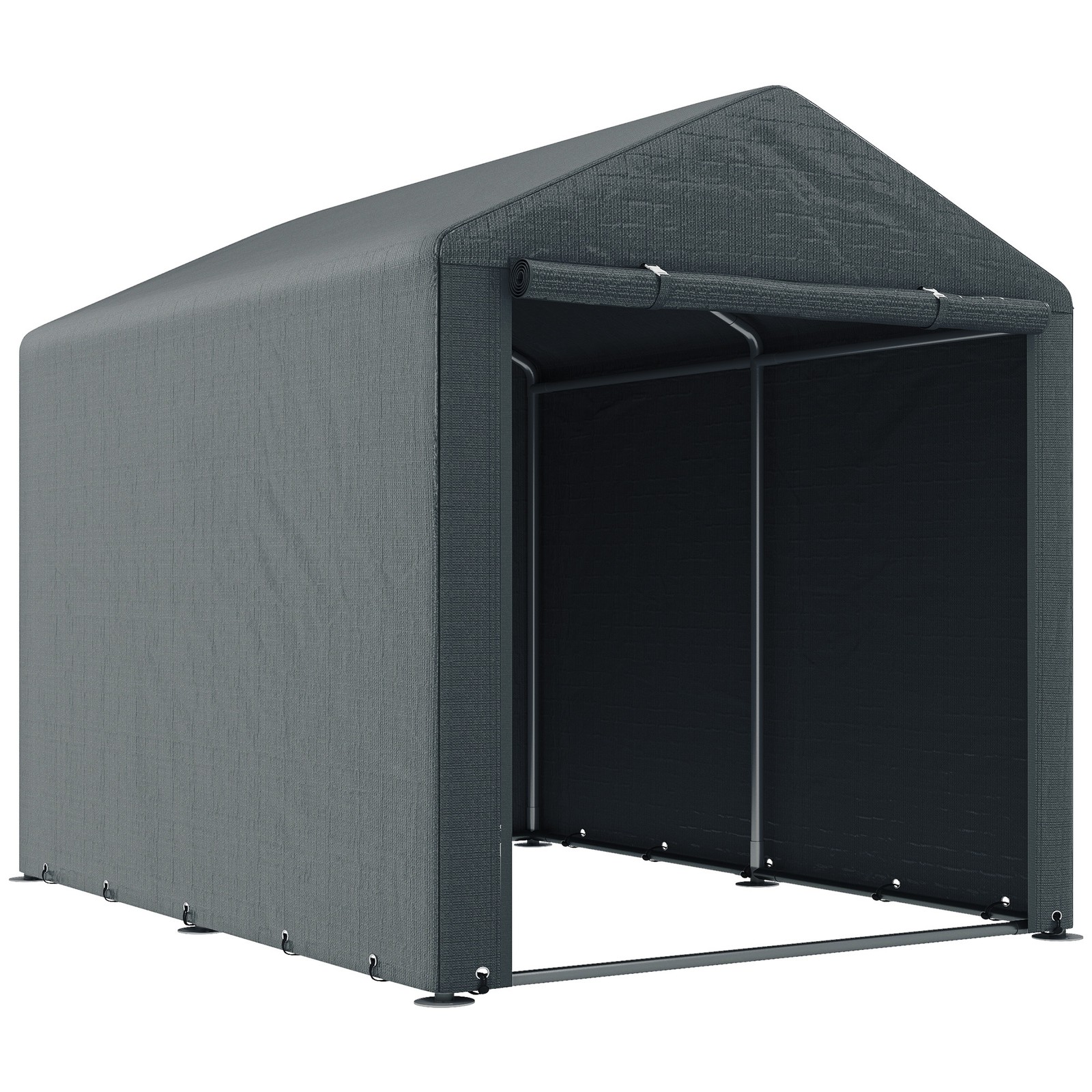 Outsunny 1.6 x 2.2m Garden Storage Shed Portable Shed Tent, Dark Grey