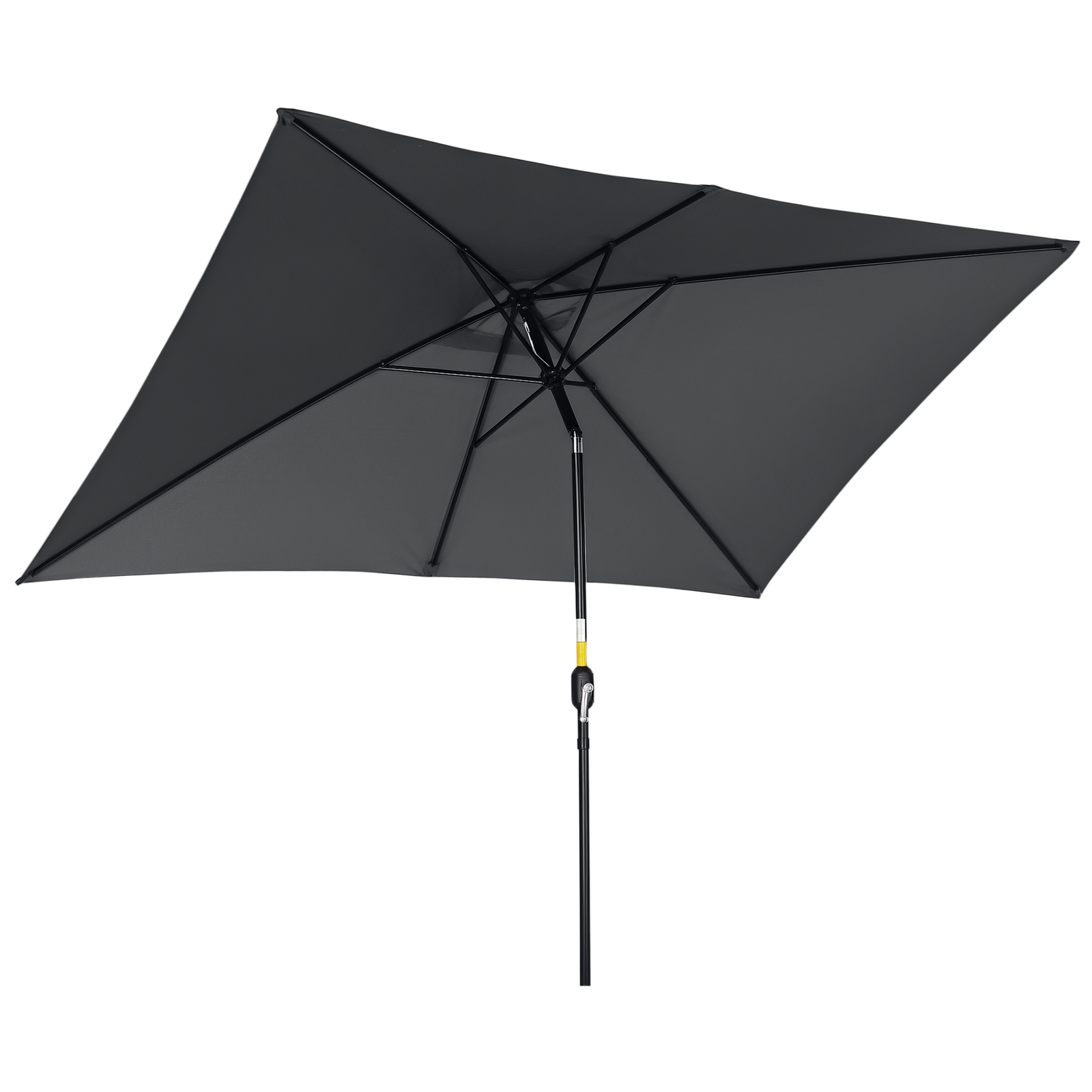 Outsunny 3x2m Patio Parasol Canopy Tilt Crank 6 Ribs Sun Shade Garden Black