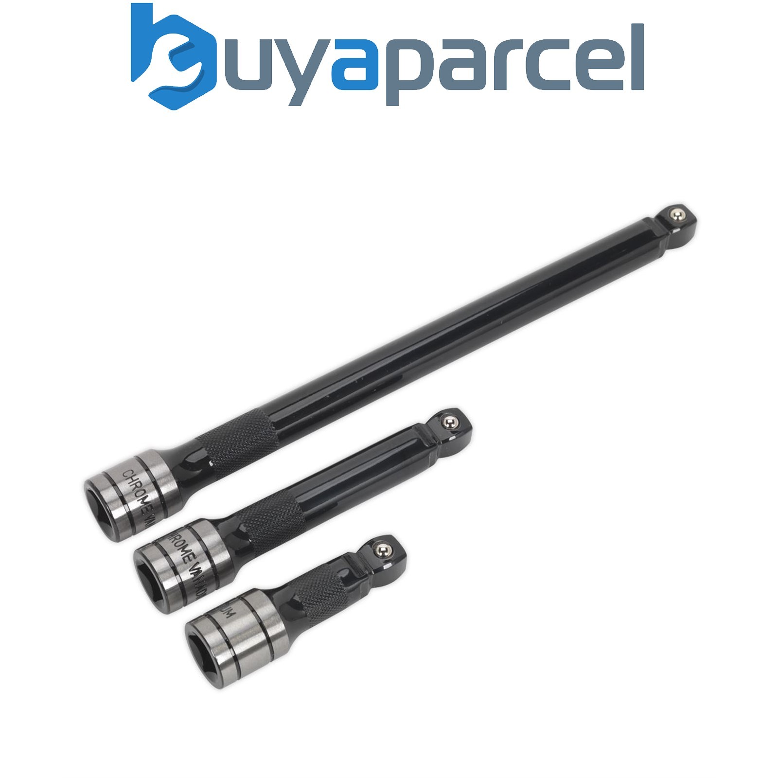 Sealey AK7692 Premier Black Wobble/Rigid Extension Bar Set 1/2"Sq Drive 3pc