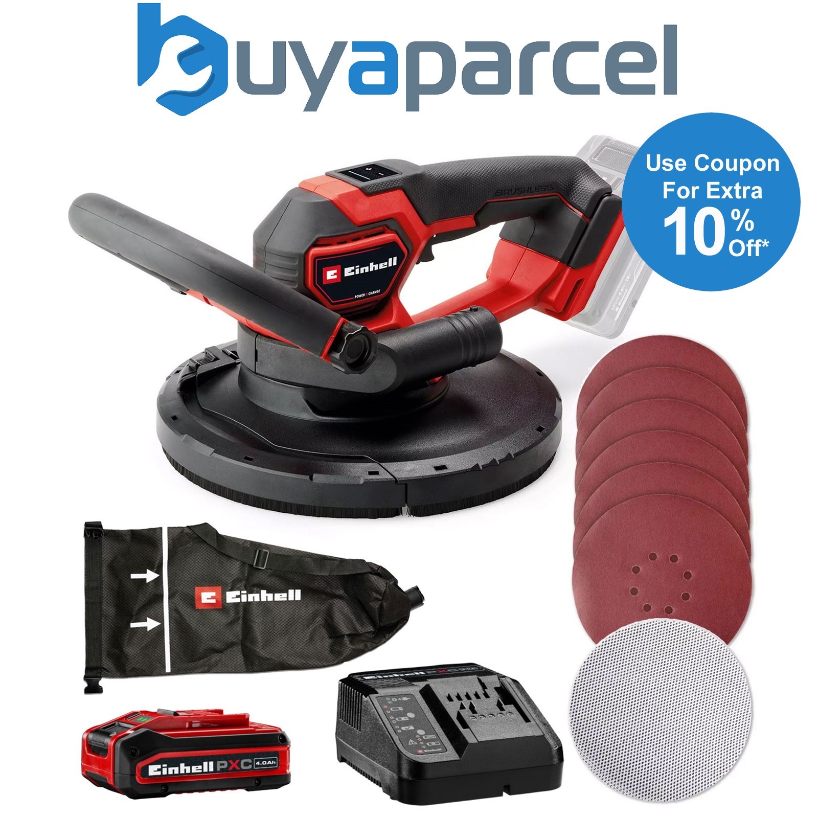 Einhell Professional 18v Cordless Brushless Drywall Sander TP-DWS + 4AH Kit