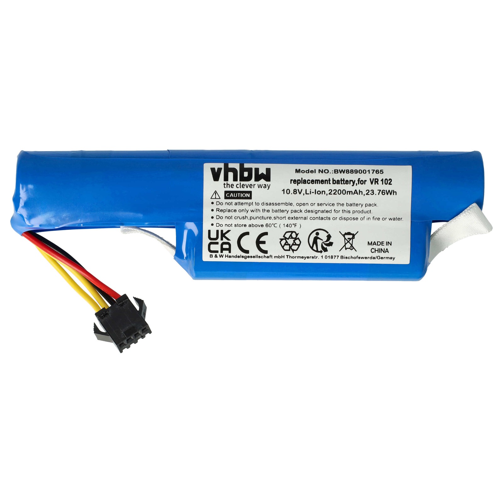 Battery for Vileda 167129 R9VR102 2200mAh 10.8V