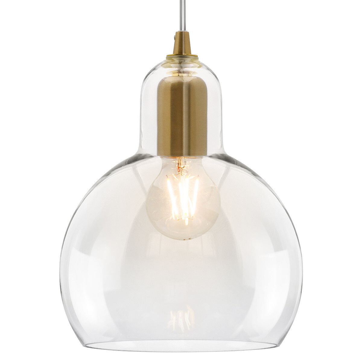 Modern Retro Ceiling Brass Pendant Light Transparent Globe Glass Lamp Shade K427
