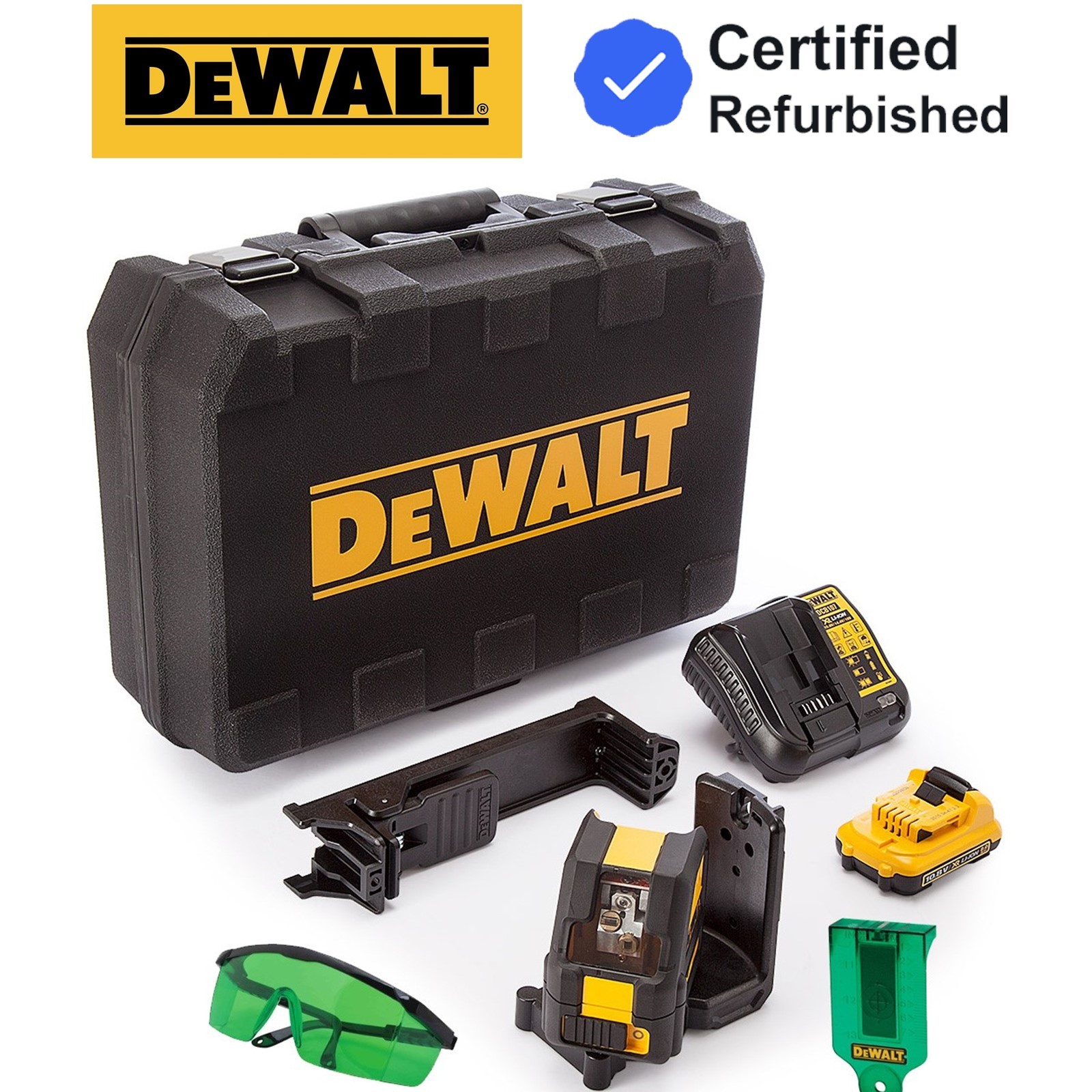 DeWalt DCE088D1G 12v Self Levelling Cross Line Green Laser Level with Bracket