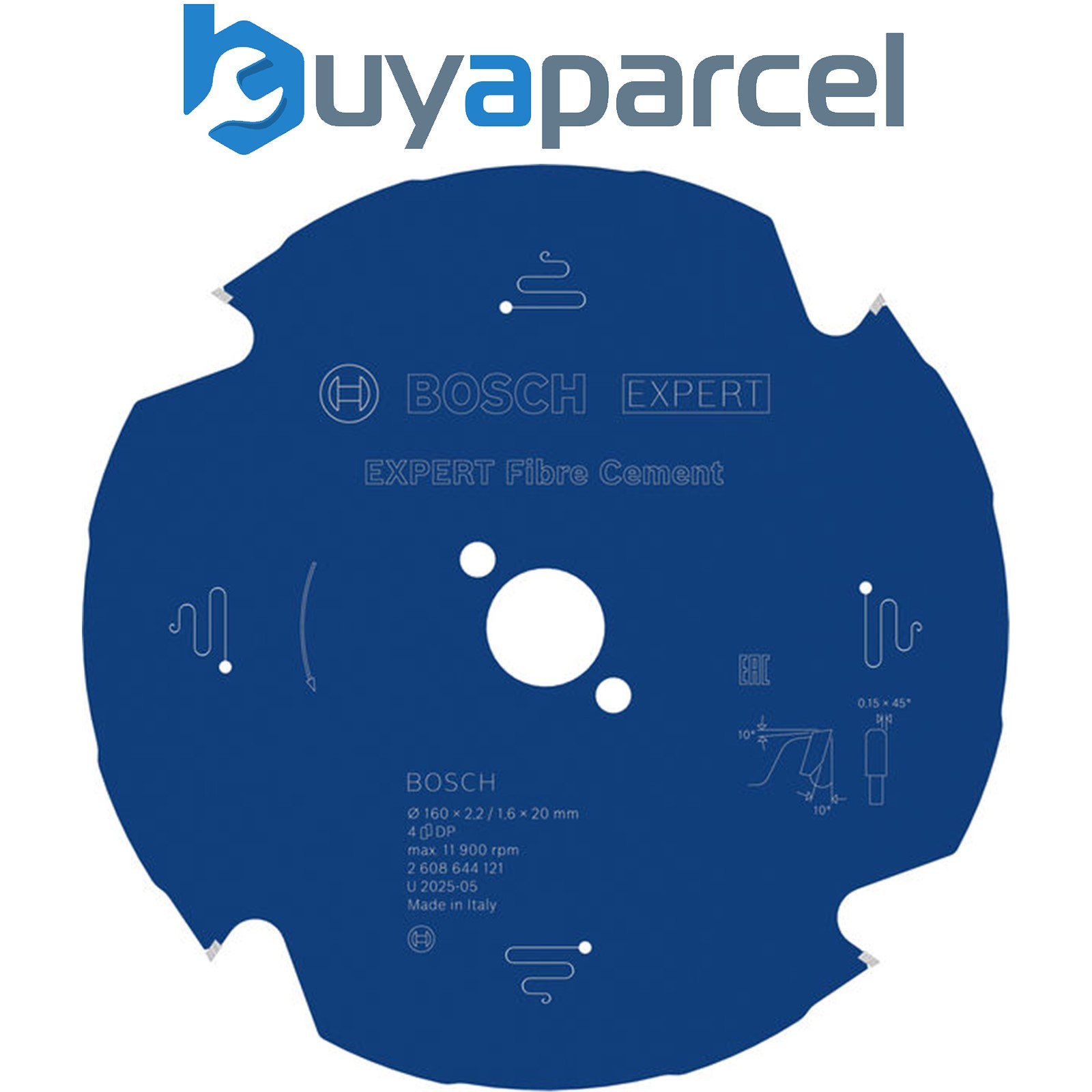 Bosch EXPERT Fibre Cement Circular Saw Blade 160 x 2.2/1.6 x 20 mm T4 2608644121