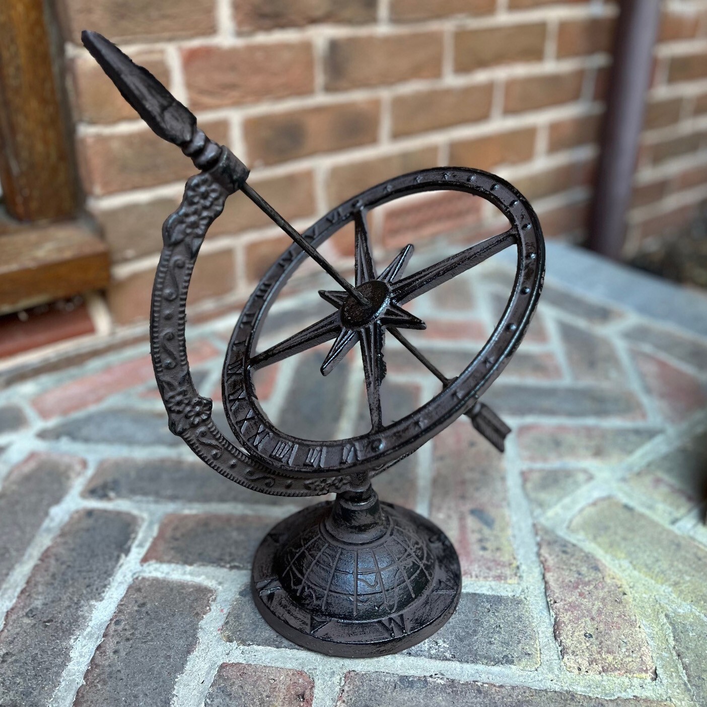 Sundial Cast Iron Vintage Armillary Decorative Ornament Garden Table Top