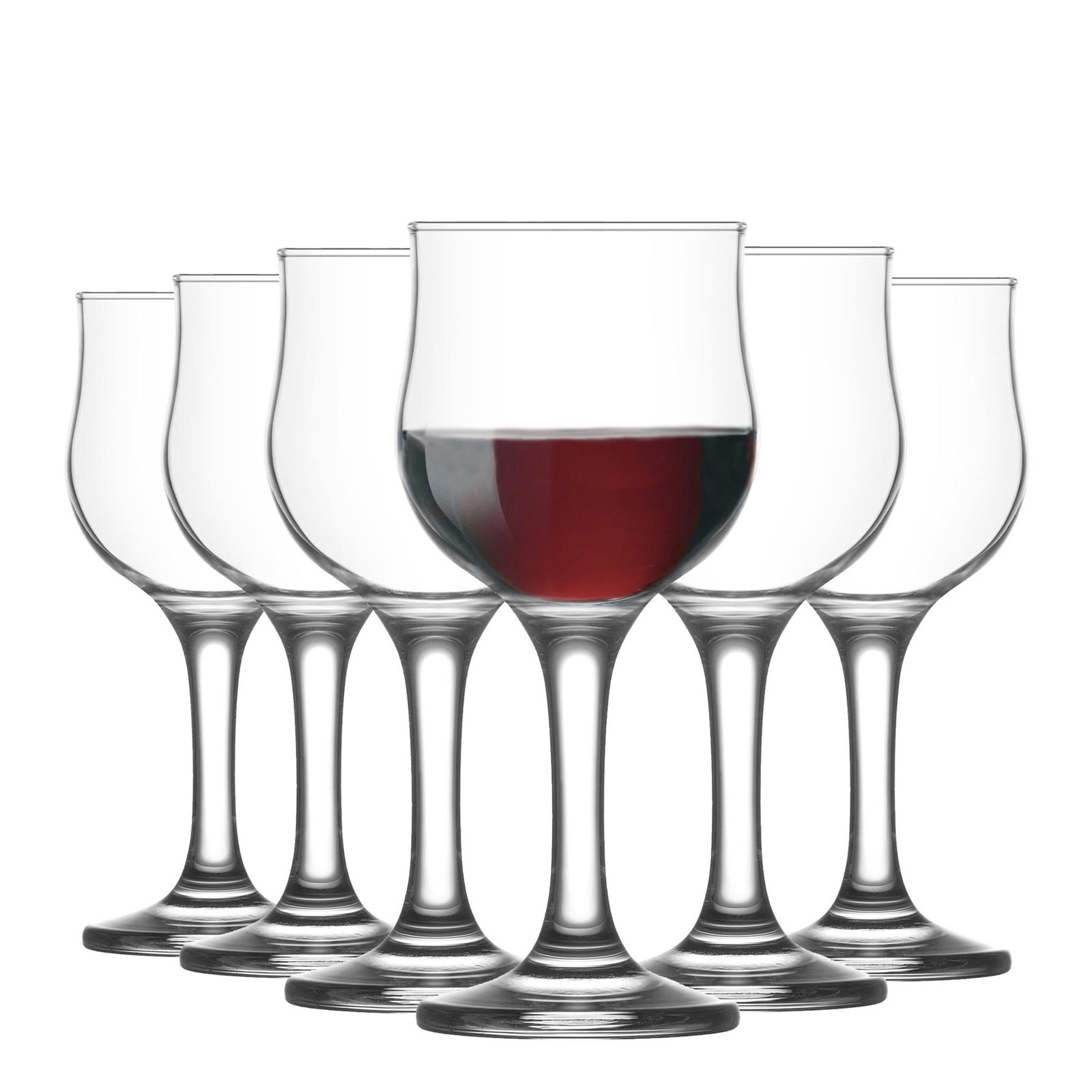 LAV 12x Nevakar Wine Glasses Vintage Stemware Goblets 200ml Clear