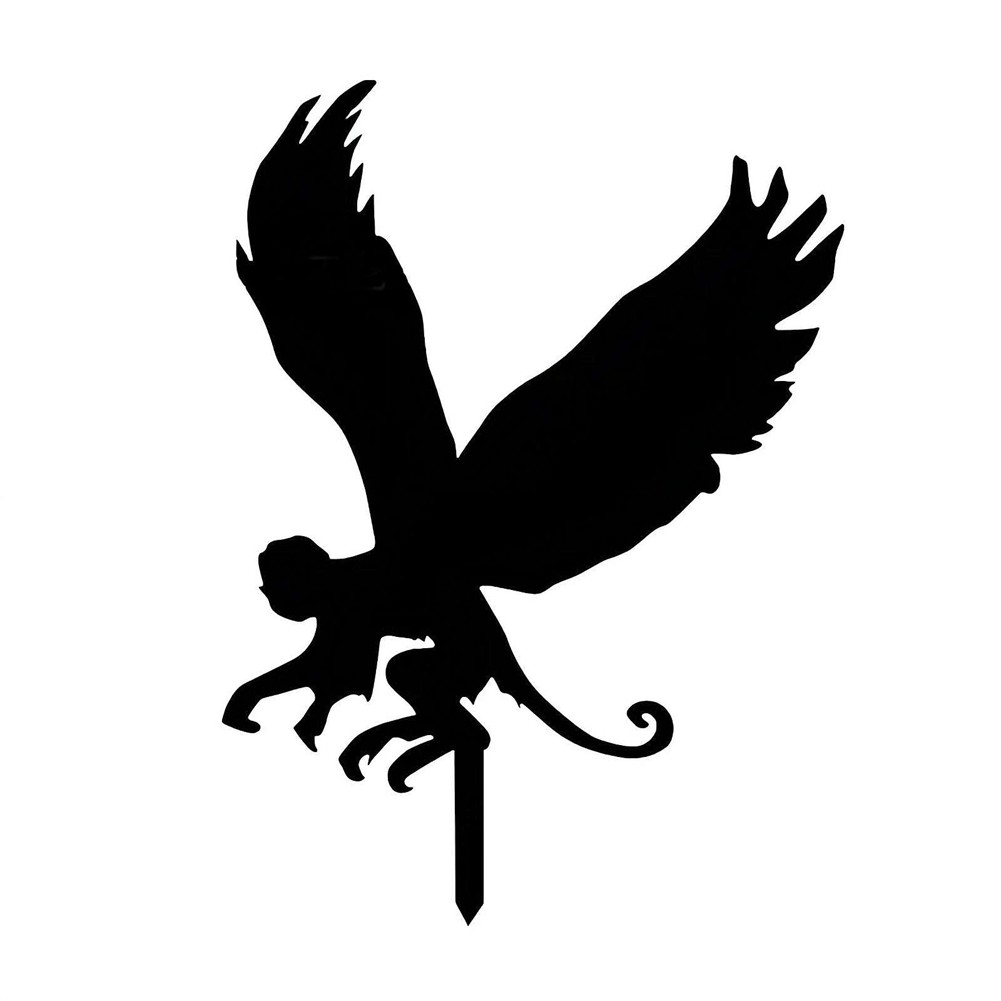 3X(Flying Monkey Metal Garden Stake Fly Monkey Black Silhouette Garden6001