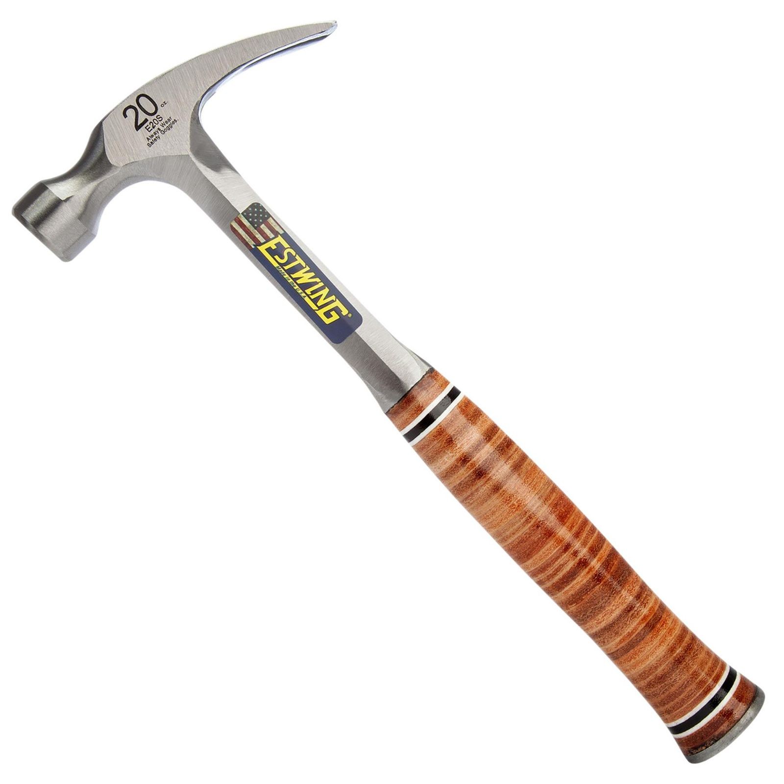 Estwing E20S Straight Claw Hammer With Leather Grip 20Oz/560G - 23514