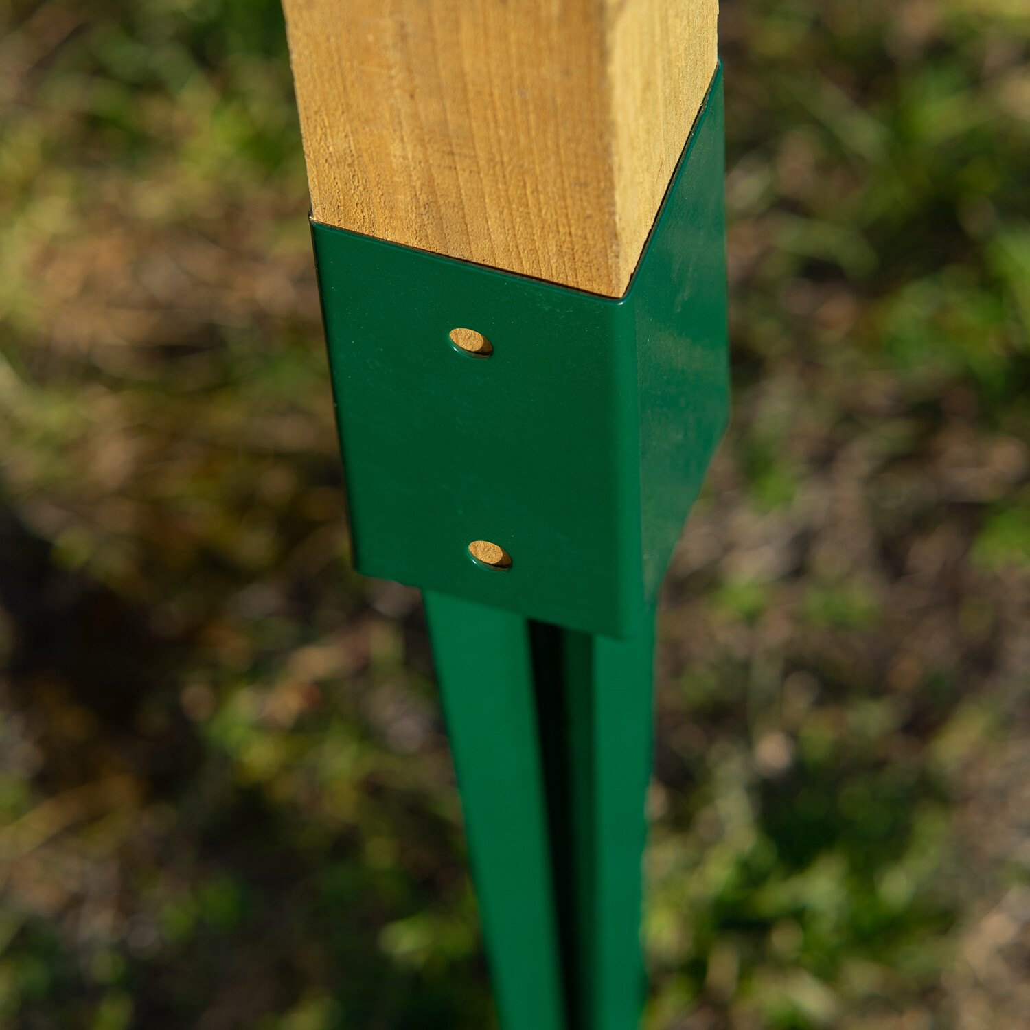 Woodside Steel Fence Post Holders/Ground Stakes, 75mm/3” Square (pack of 4)