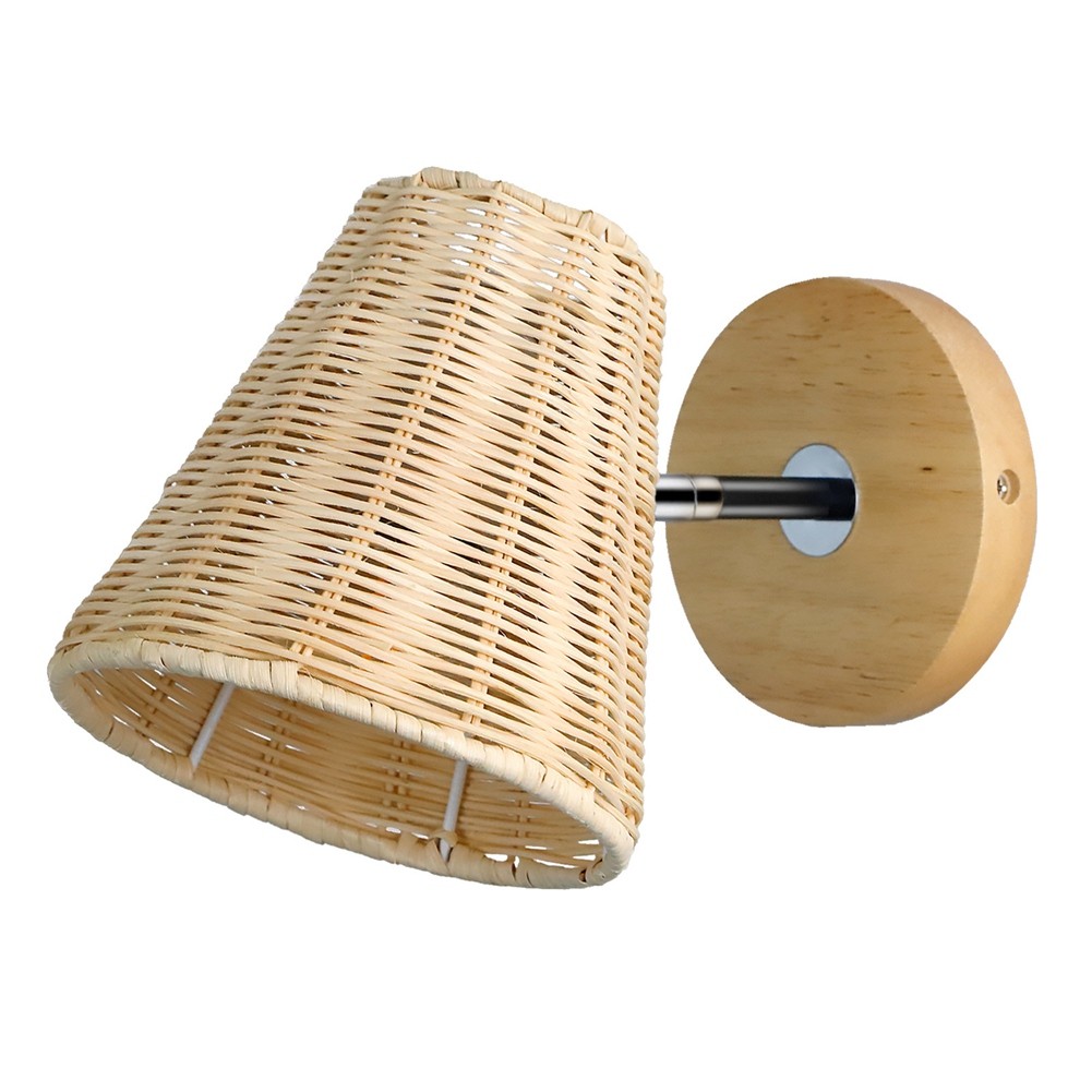 Retro Rattan Wall Light Sconces Hand-Woven Decoration LED Wall Lamp G8P33894