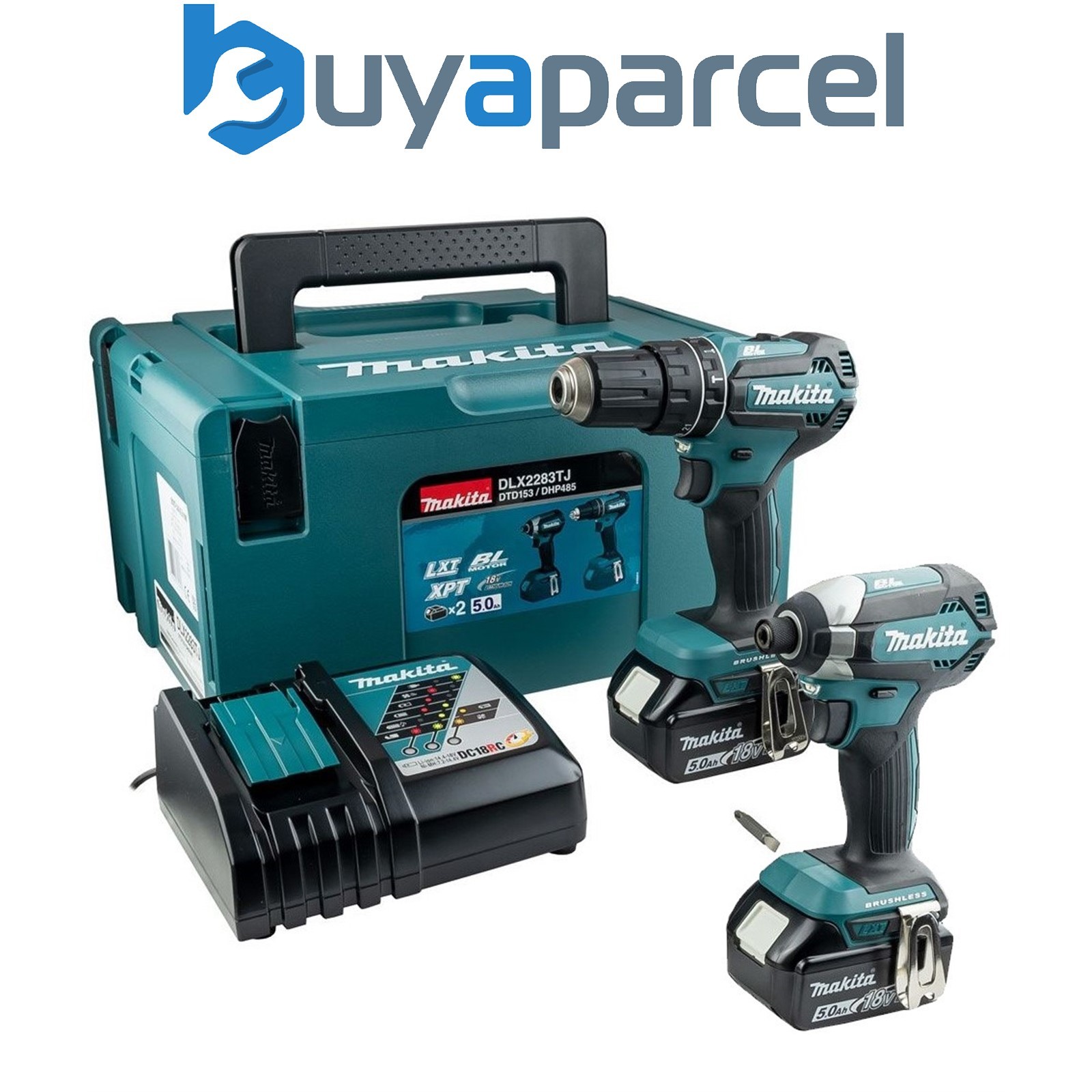 Makita 18v DLX2283TJ Brushless Kit DHP485 Hammer Drill DTD153 Impact Driver 5ah
