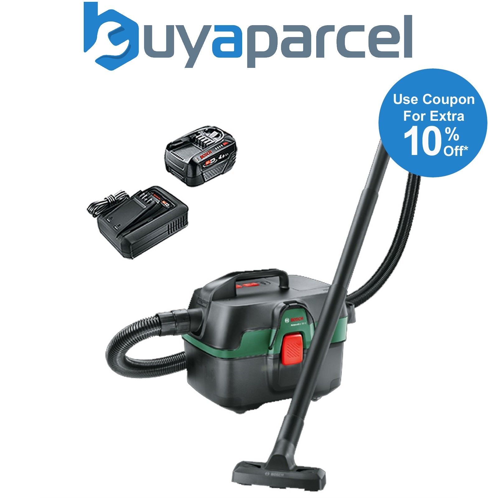 Bosch 06033E1000 AdvancedVac 18V Wet Dry Vacuum Cleaner Blower + 4AH Battery Kit