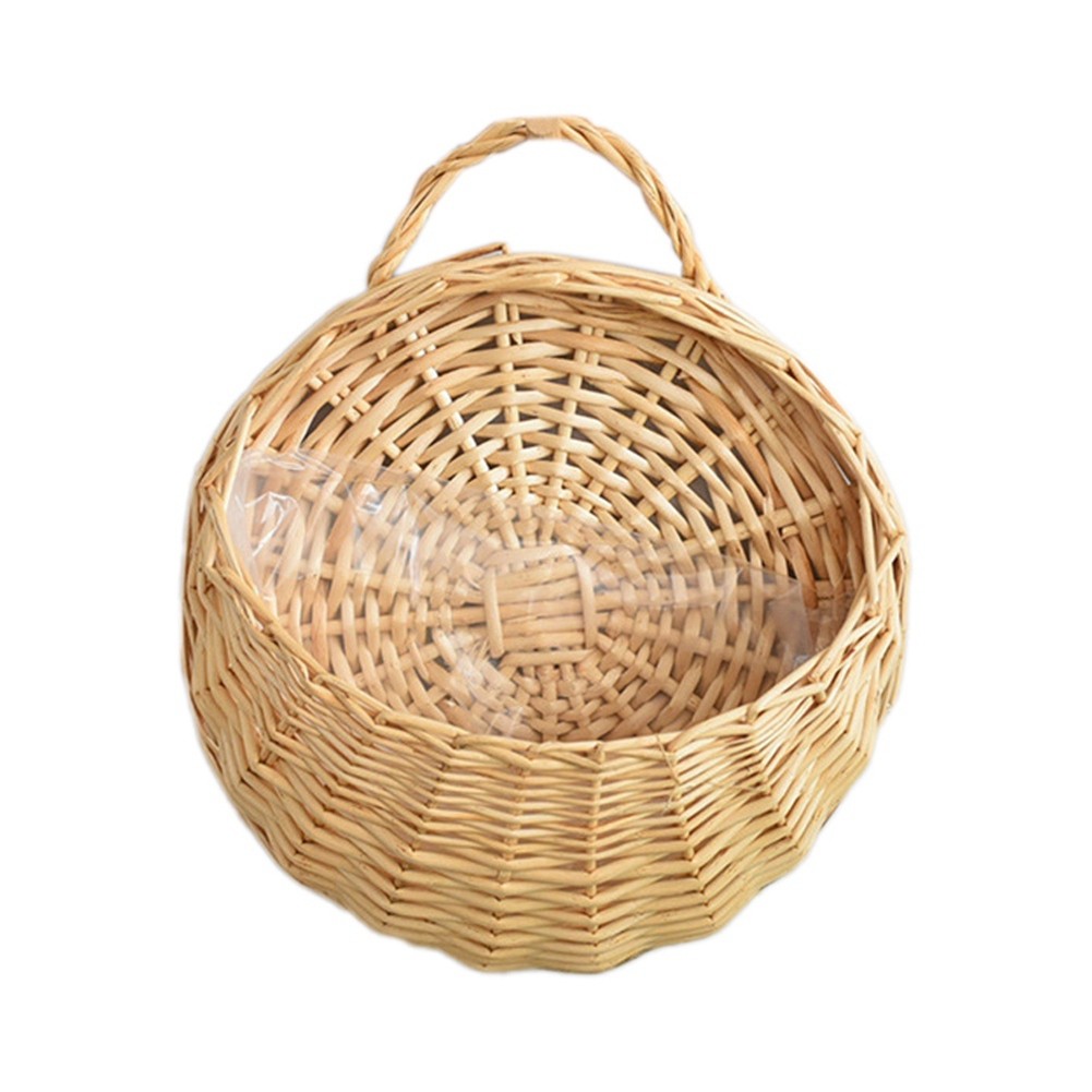 2X(Hand Made Flower Planter Wall Hanging Wicker Rattam Basket Garden Vine1897