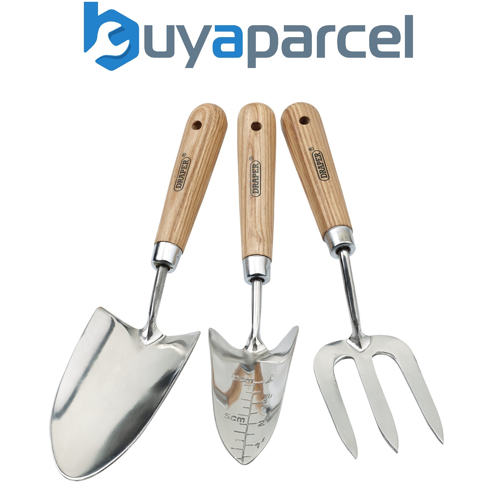 Draper 09565 Draper Heritage Stainless Steel Hand Fork and Trowels Set with Ash