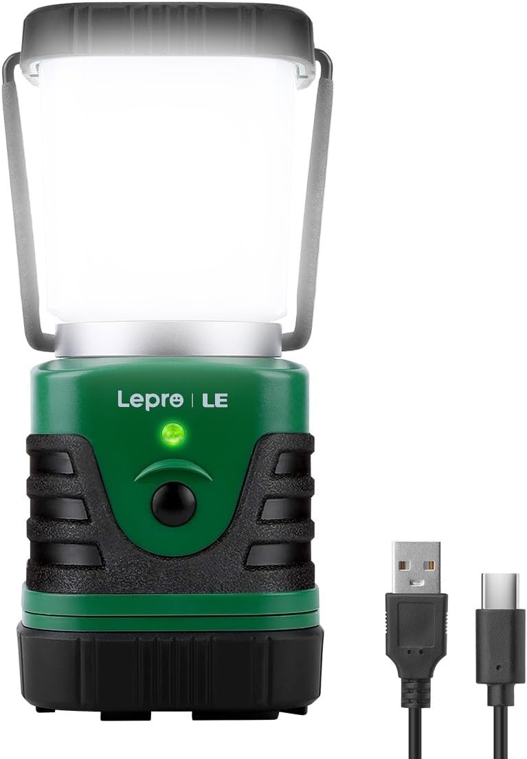 LE Camping Light Rechargeable, 1000 Lumen Camping Lantern, Dimmable 4 Modes Cam