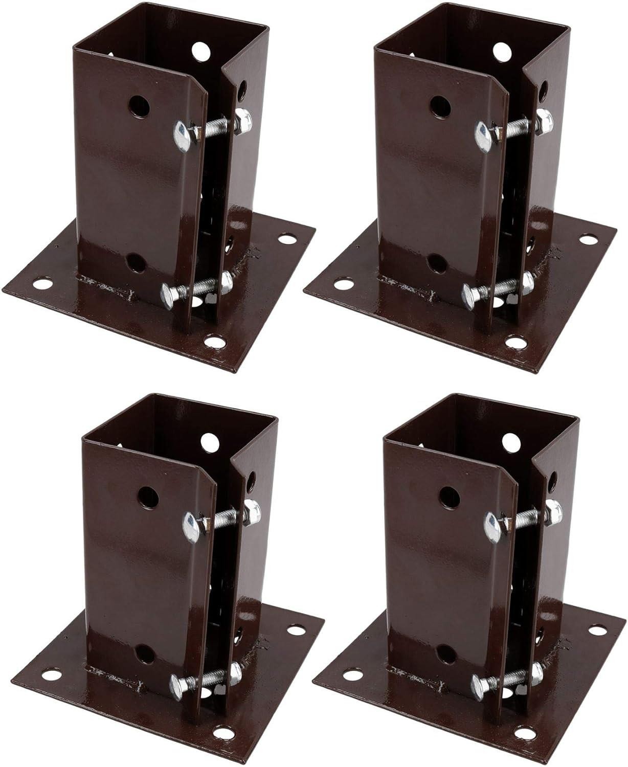 Heavy Duty Galvanised Bolt Down Square Post Fence Foot Base Support 75mm X2 PCS