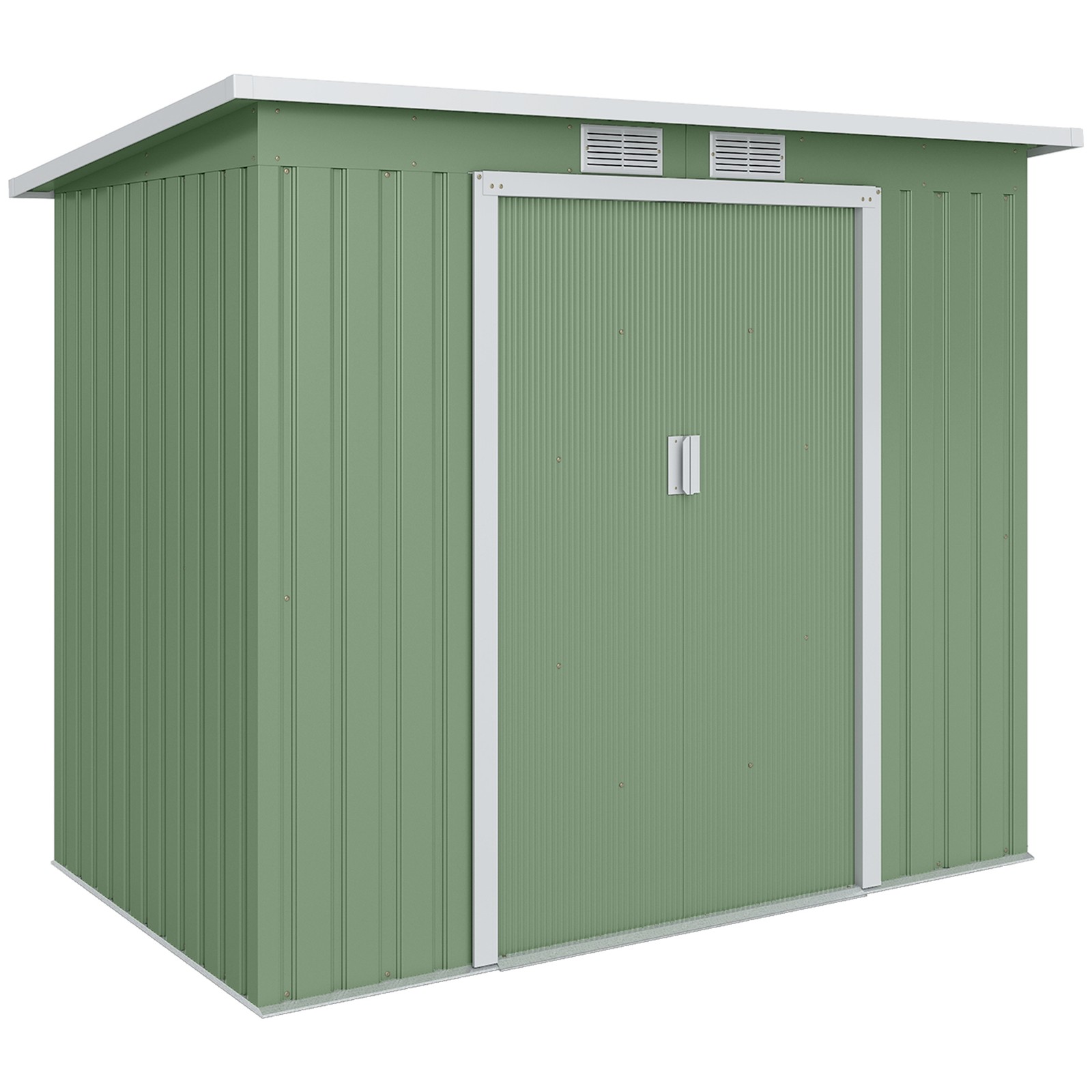 Outsunny 7 x 4ft Metal Garden Storage Shed w/ Double Door Green