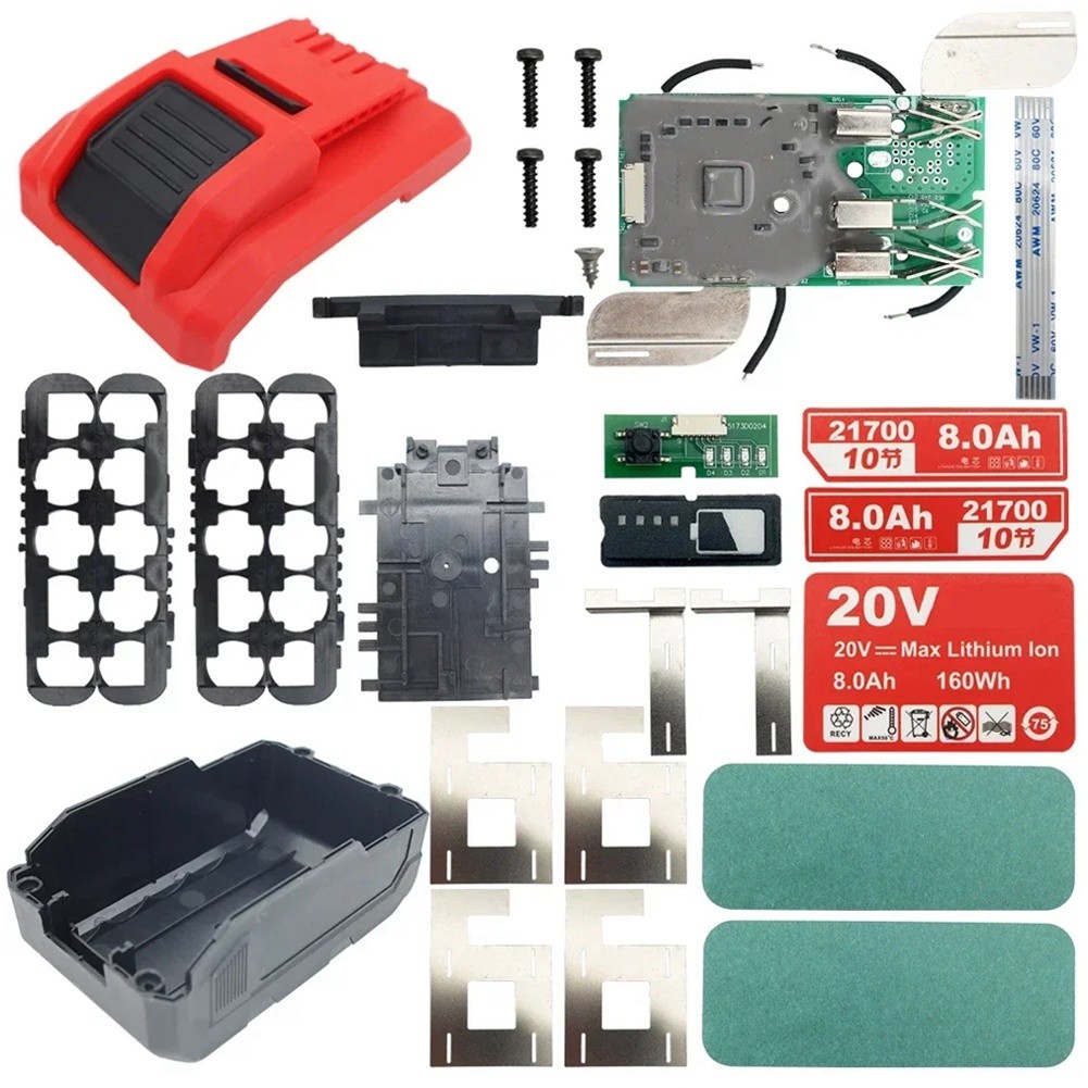 10 Hole 21700 Li-Ion Battery Plastic Case  Circuit Board PCB Box for Devon1304