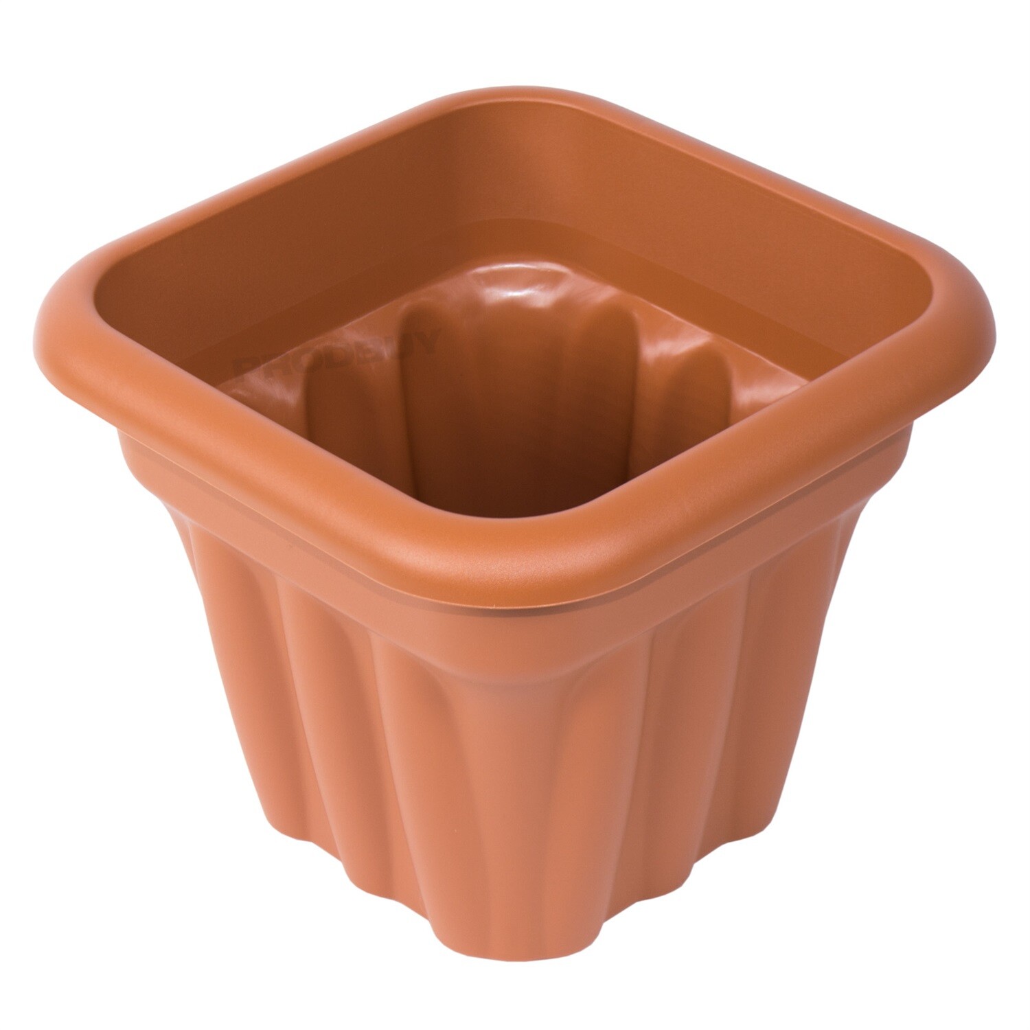 6 x 24cm Plastic Square Terracotta Plant Pots Outdoor Planters Troughs Garden
