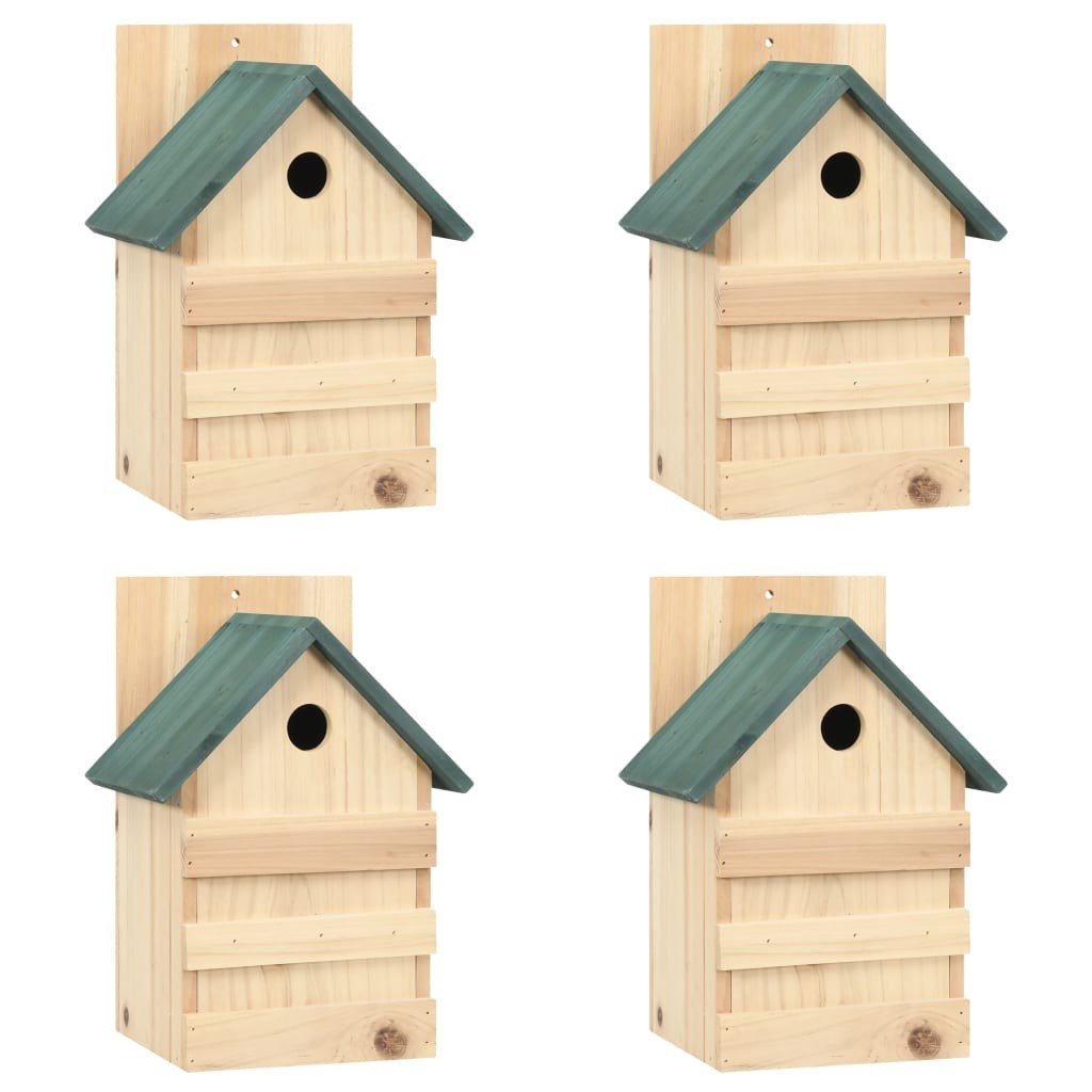 4x Firwood Bird Houses 23x19x33 cm Garden Wooden Nesting Habitat House vidaXL