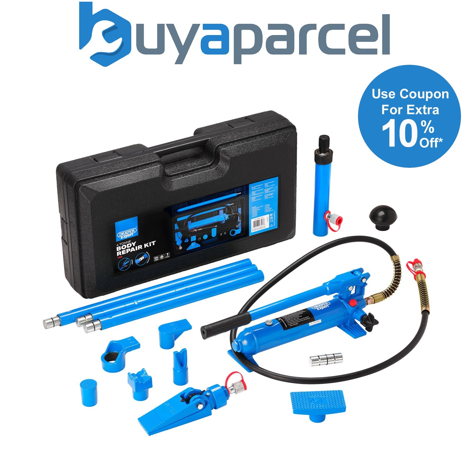 Draper 13590 Draper Expert Hydraulic Body Repair Kit, 4 Tonne (15 Piece)