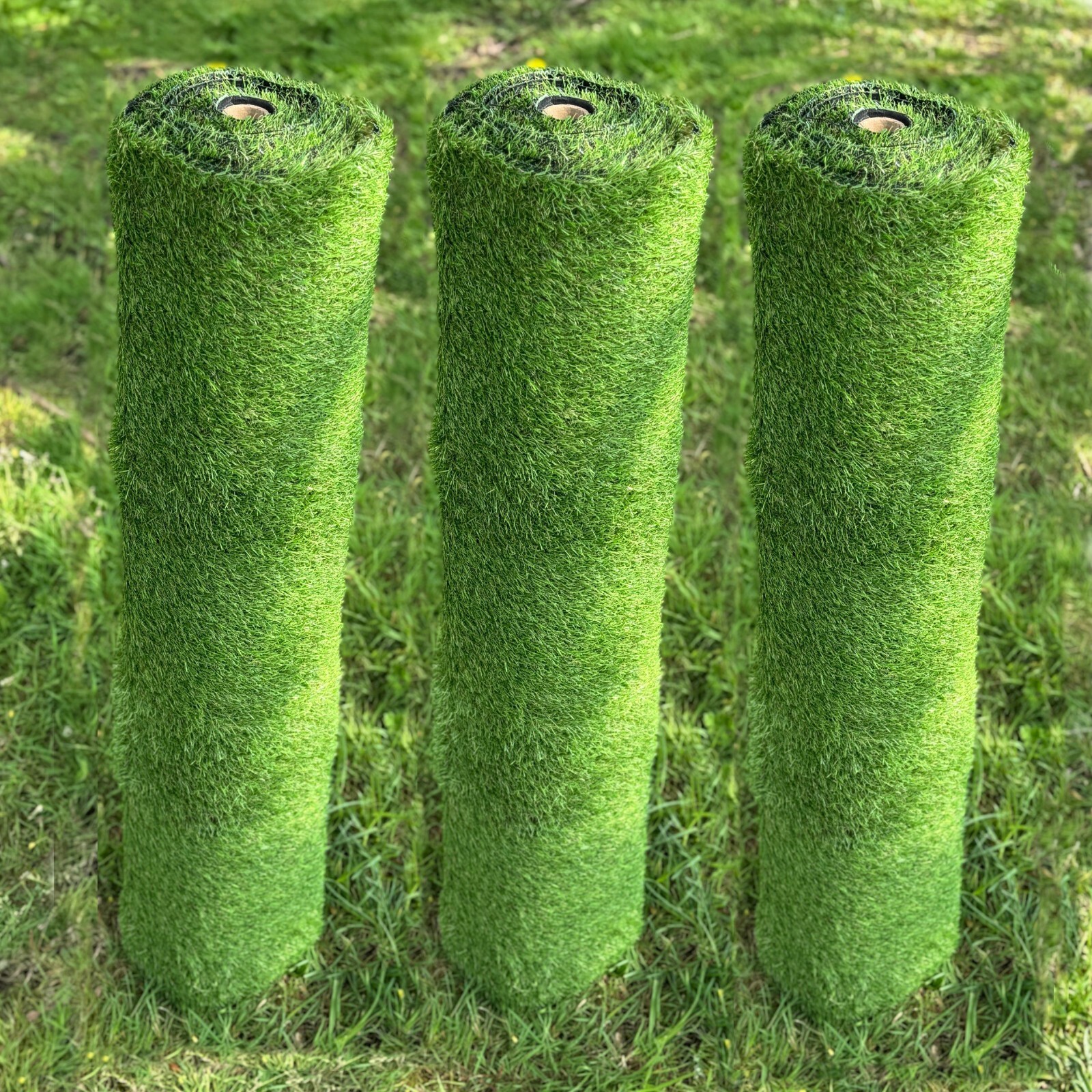 20mm Artificial Grass Roll Fake Garden Lawn Realistic Green 4m x 1m - Pack of 3
