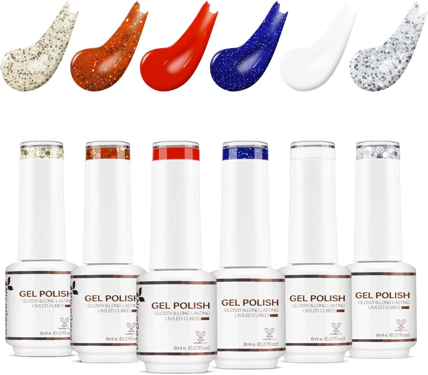 Nicedeco Gel Nail Polish Set, UV/LED Soak-Off Gel Polish,Nail Art Manicure Pedi