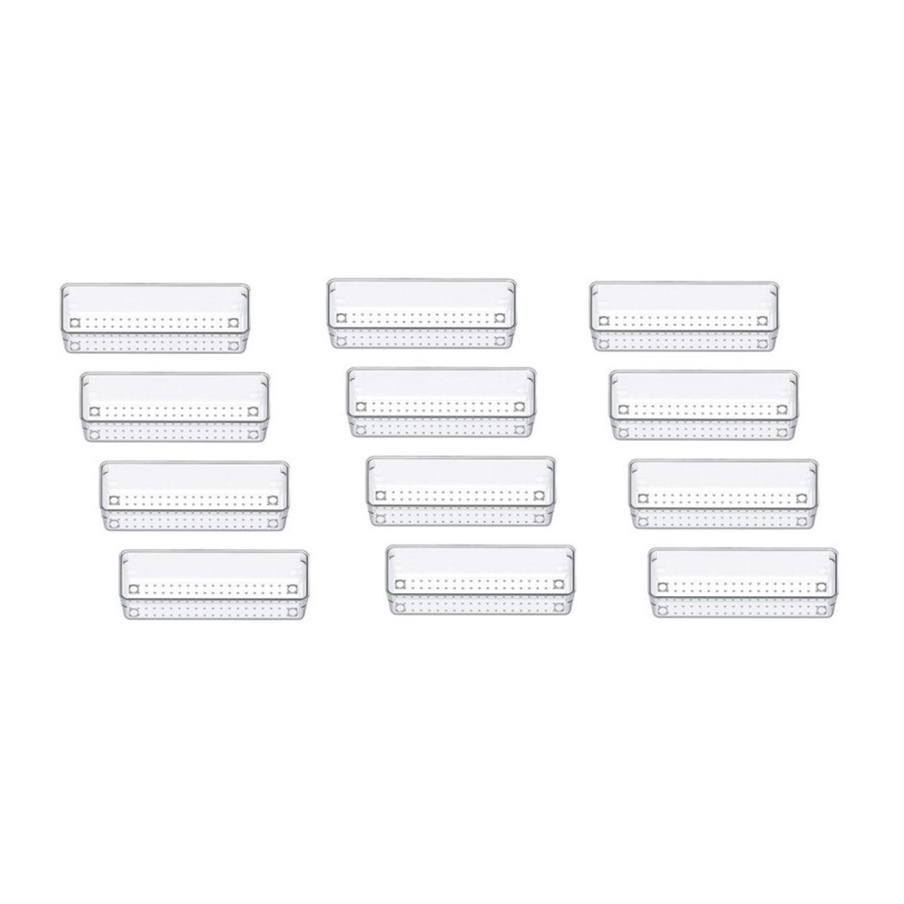 12Pcs Drawer Organizer, Clear Desk Drawer Organizer Trays Storage Tray for1762
