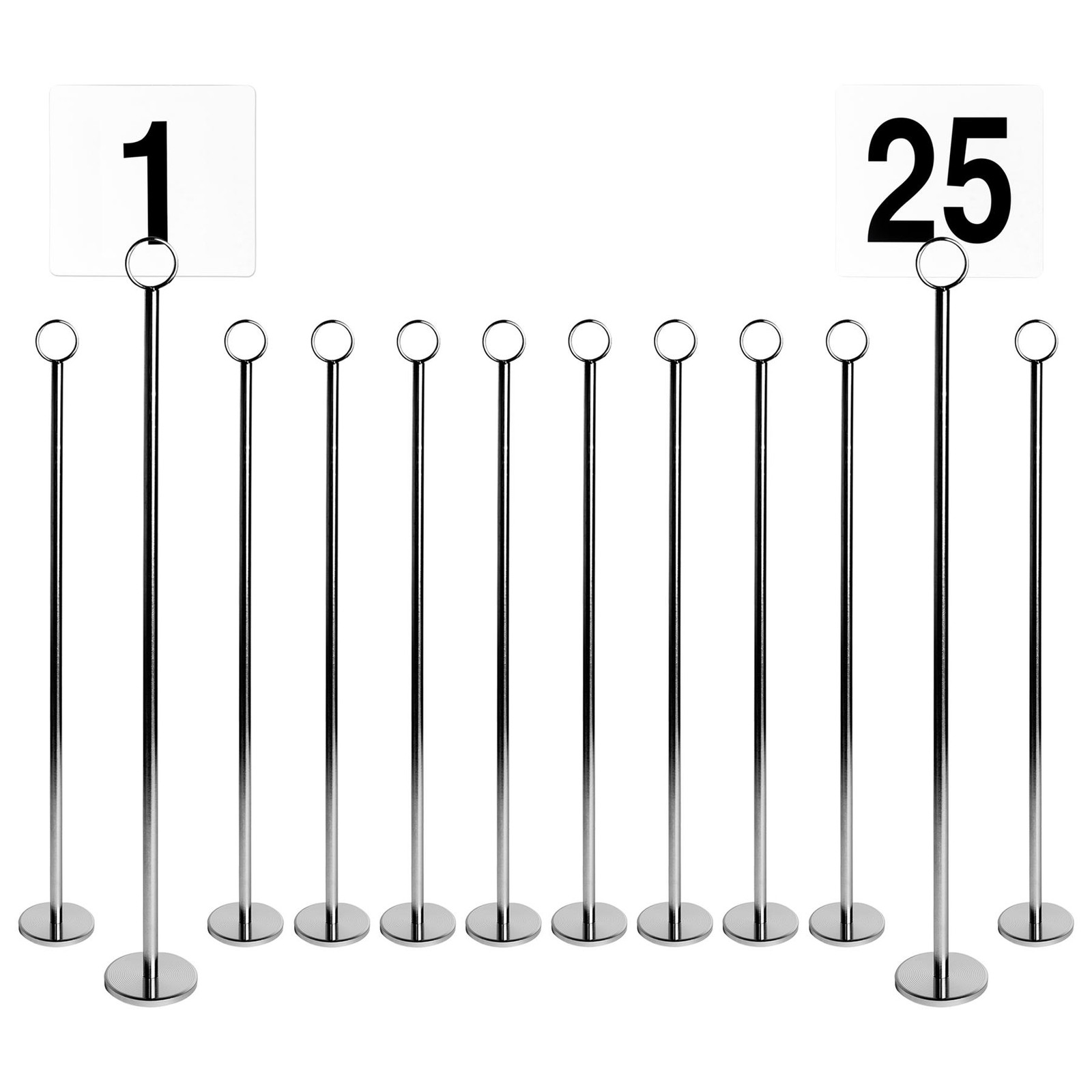25x Table Numbers with 46cm Holders Wedding Place Card Sign Stand Set Silver