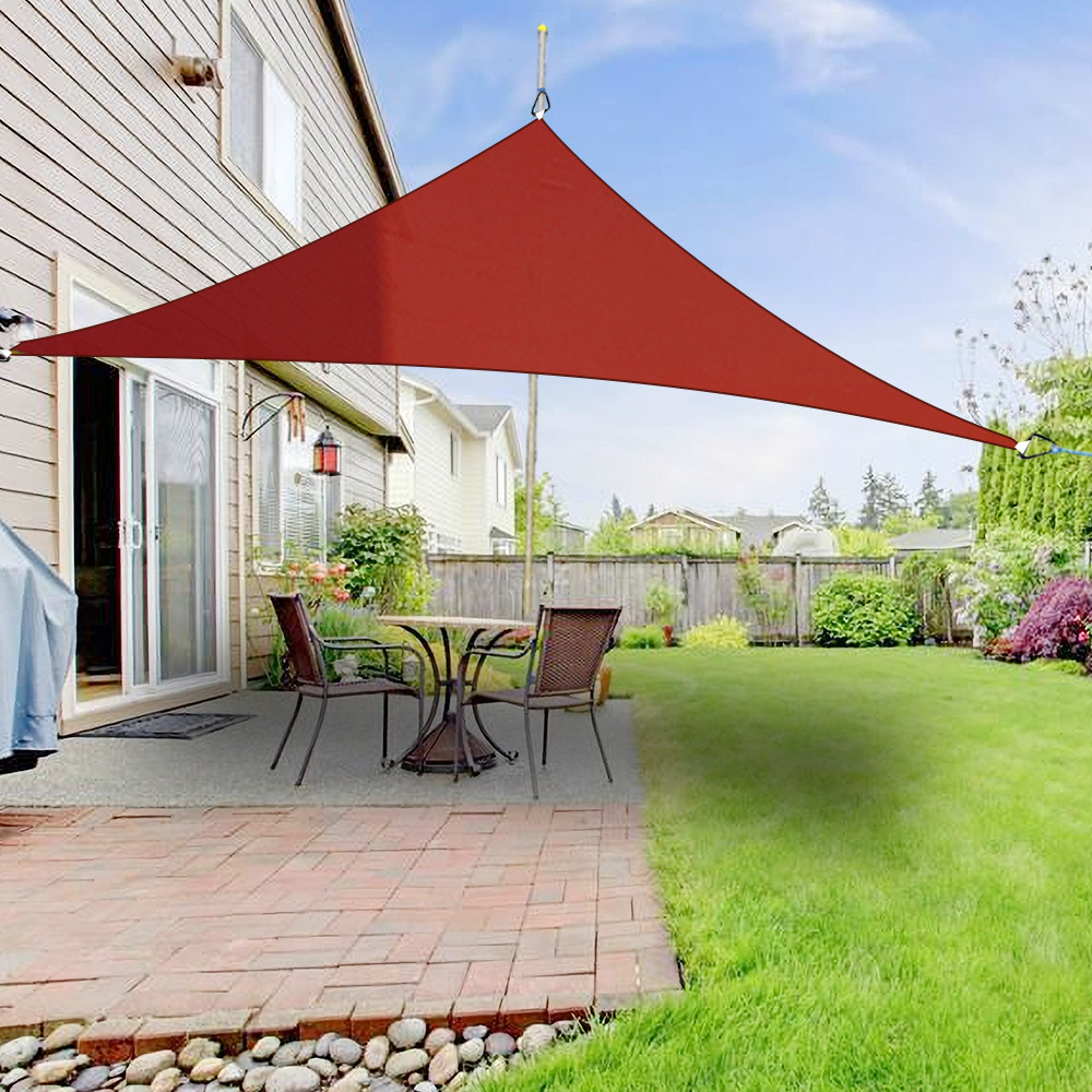 5m Sun Shade Sail Garden Patio Awning Canopy 98% UV Block Triangle Terracotta
