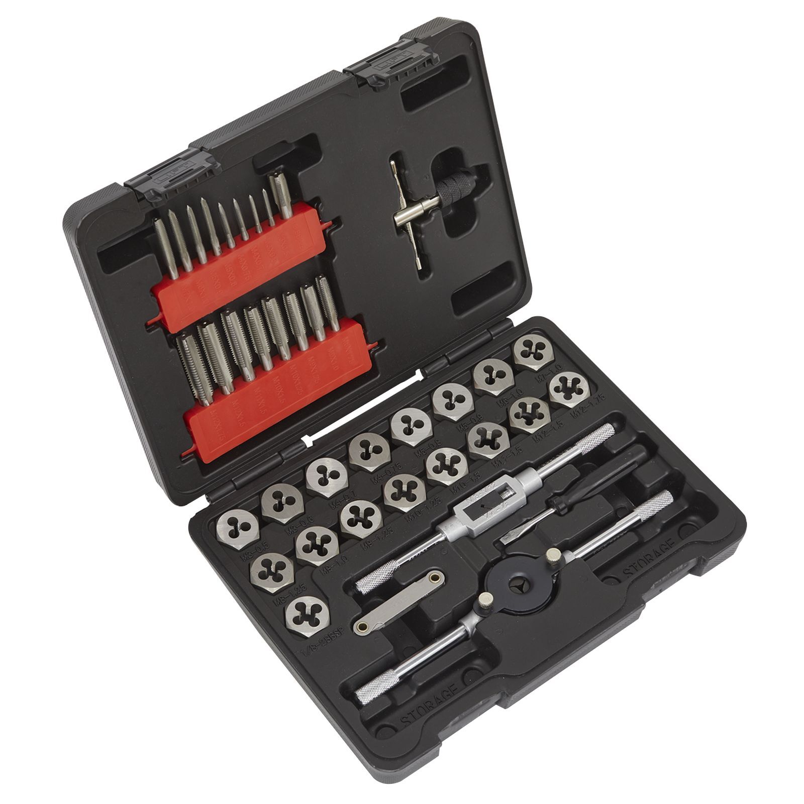 Sealey 39 Piece High Quality Carbon Steel Tap & Hex Die Set - AK3039HM
