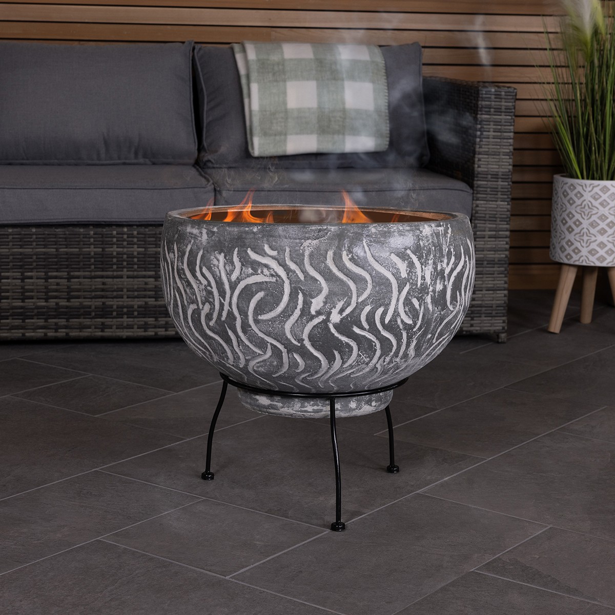SNUG Toledo Clay BBQ Firepit with Grill