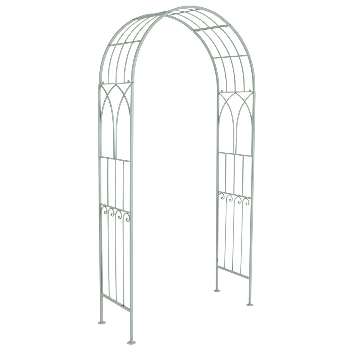 Charles Bentley Decorative Wrought Iron Arch - Sage Green